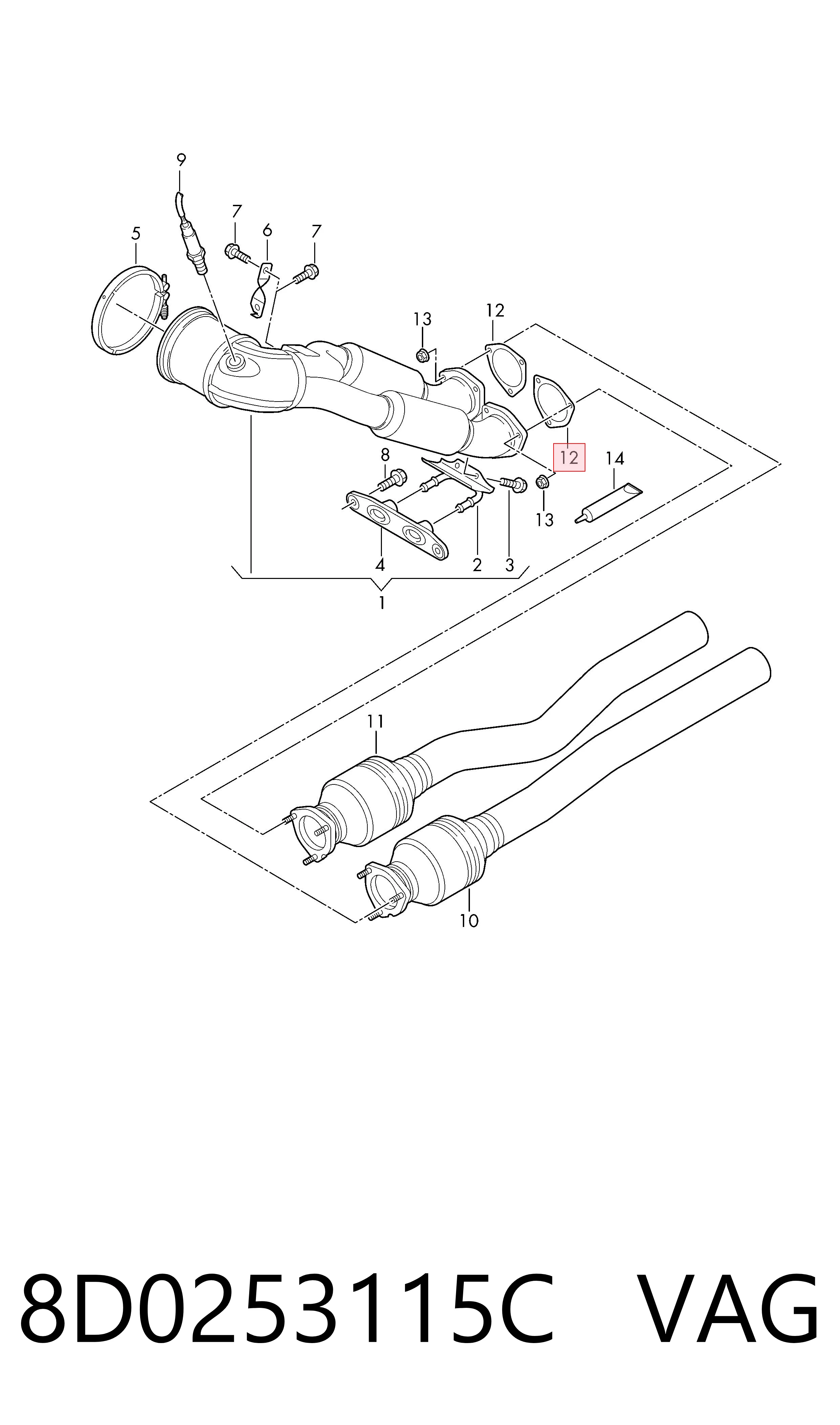 Comprar 8D0253115C VAG Junta de escape
