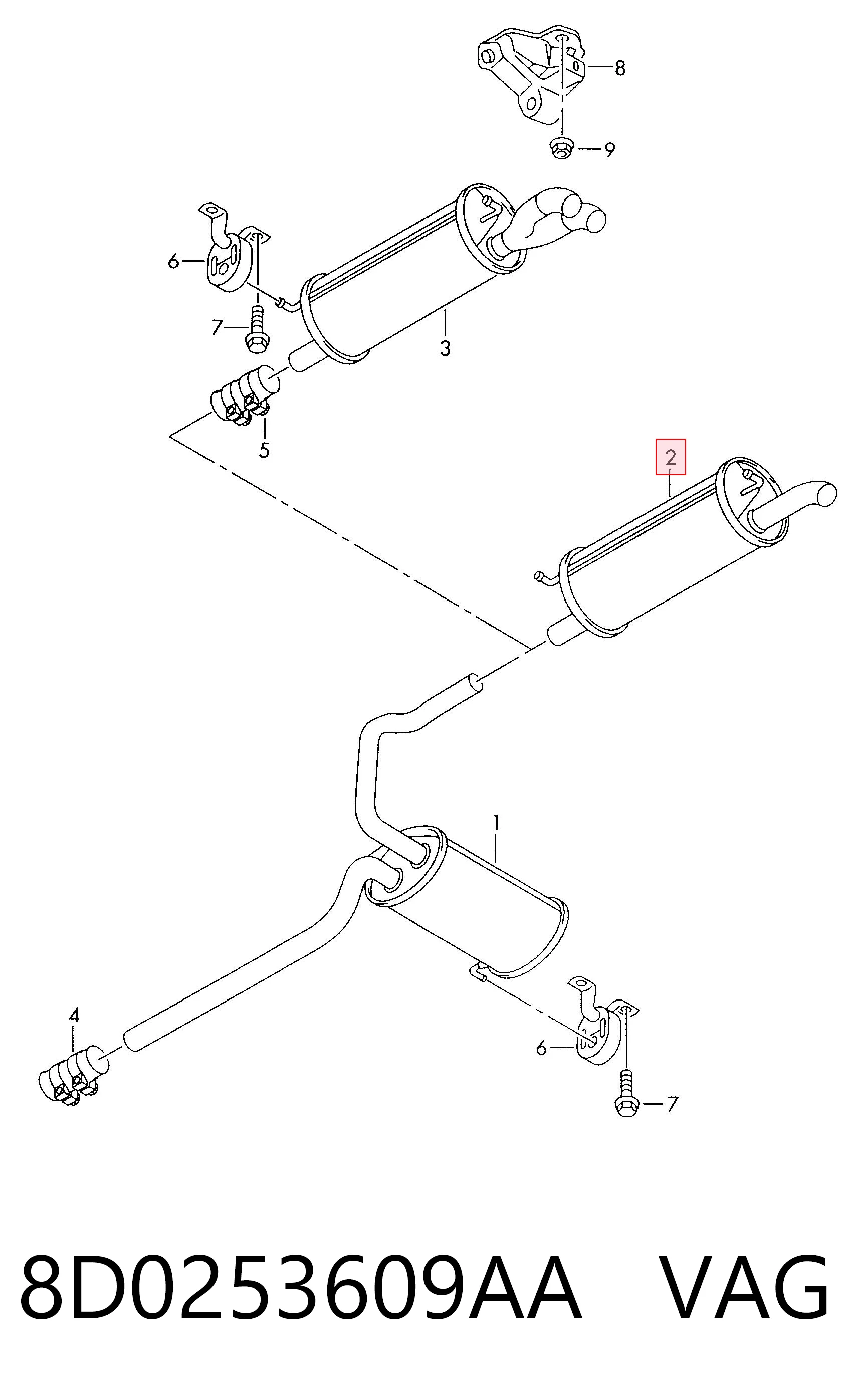 Silencioso trasero Audi A4  desde 100,32 €
