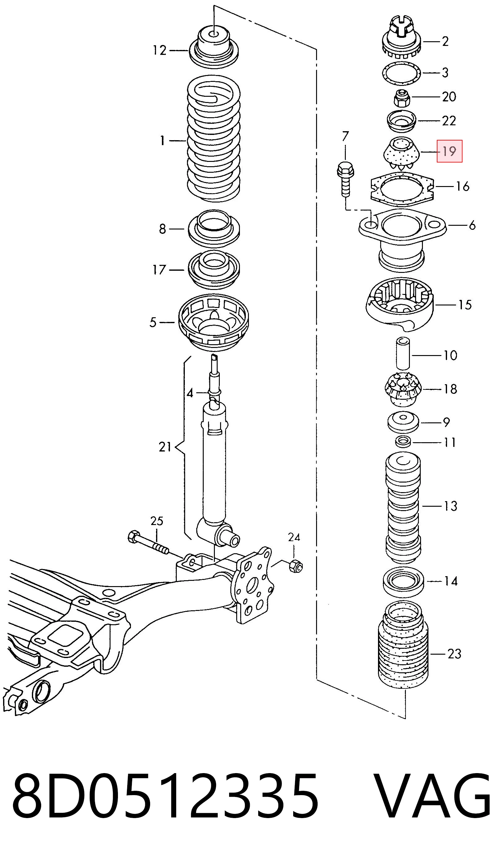 Copelas trasero para Audi A4  (8D2)