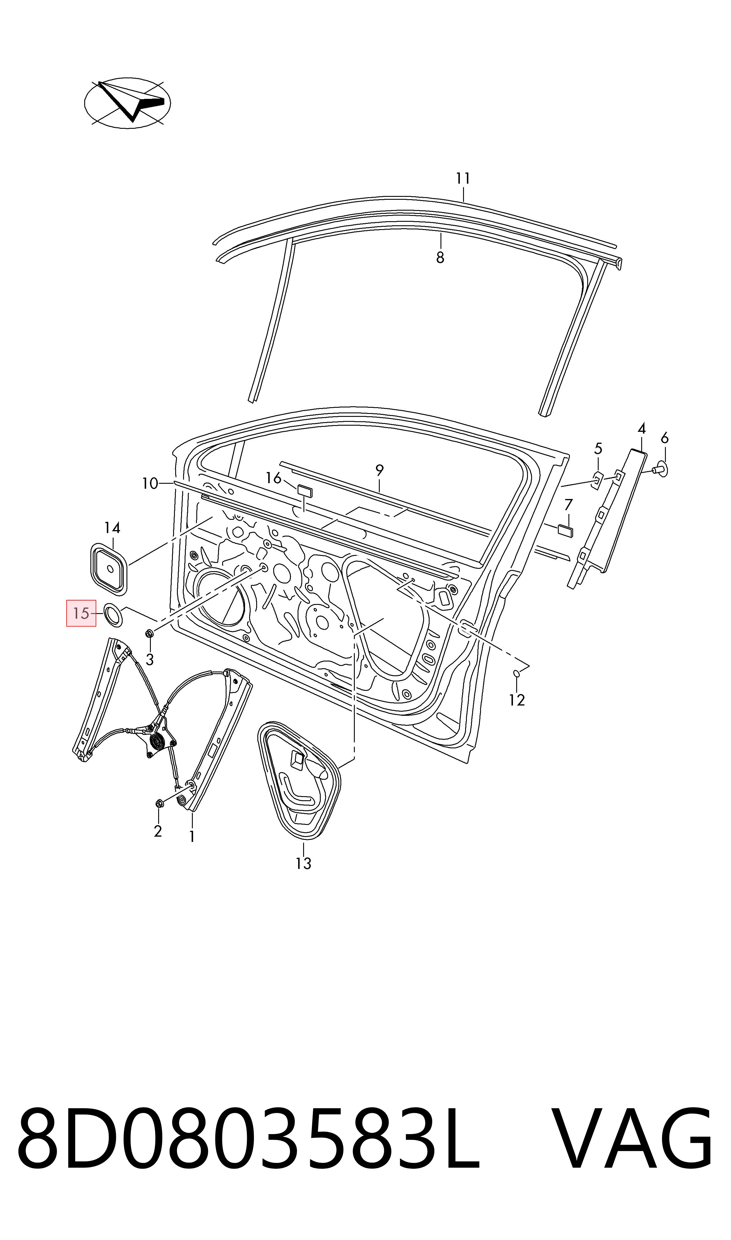 8D0803583L VAG Cubre motor