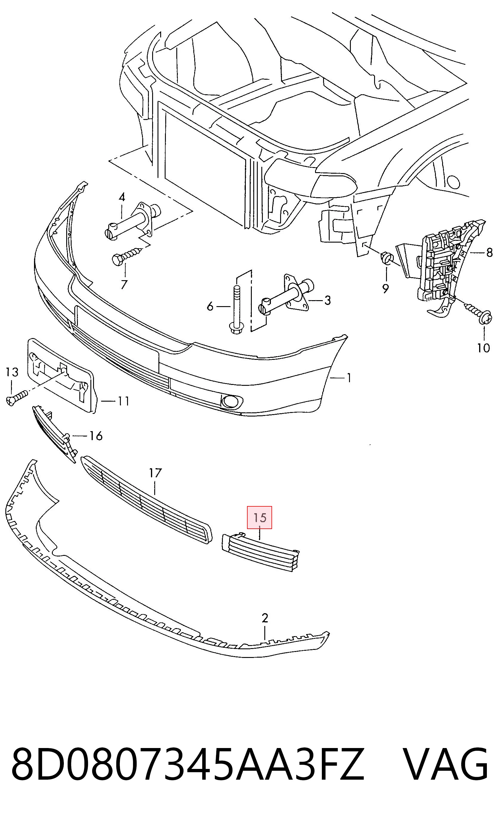 8D0807345AA3FZ VAG