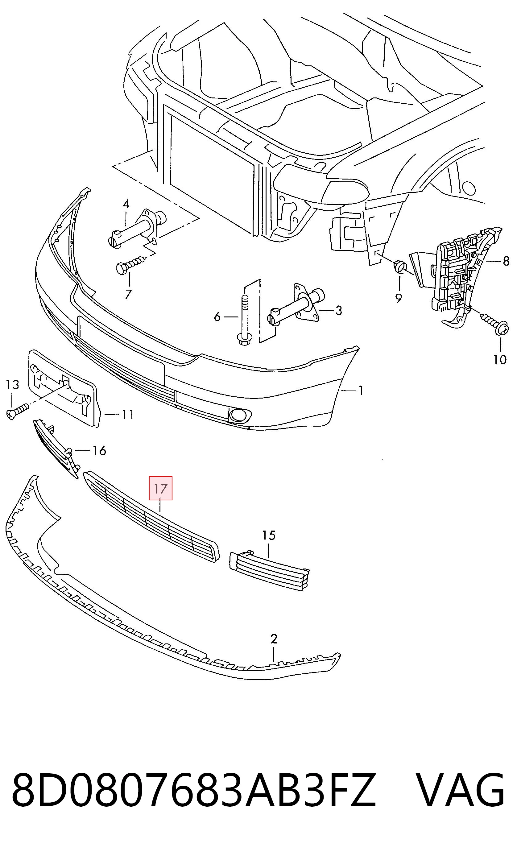 8D0807683AB3FZ VAG