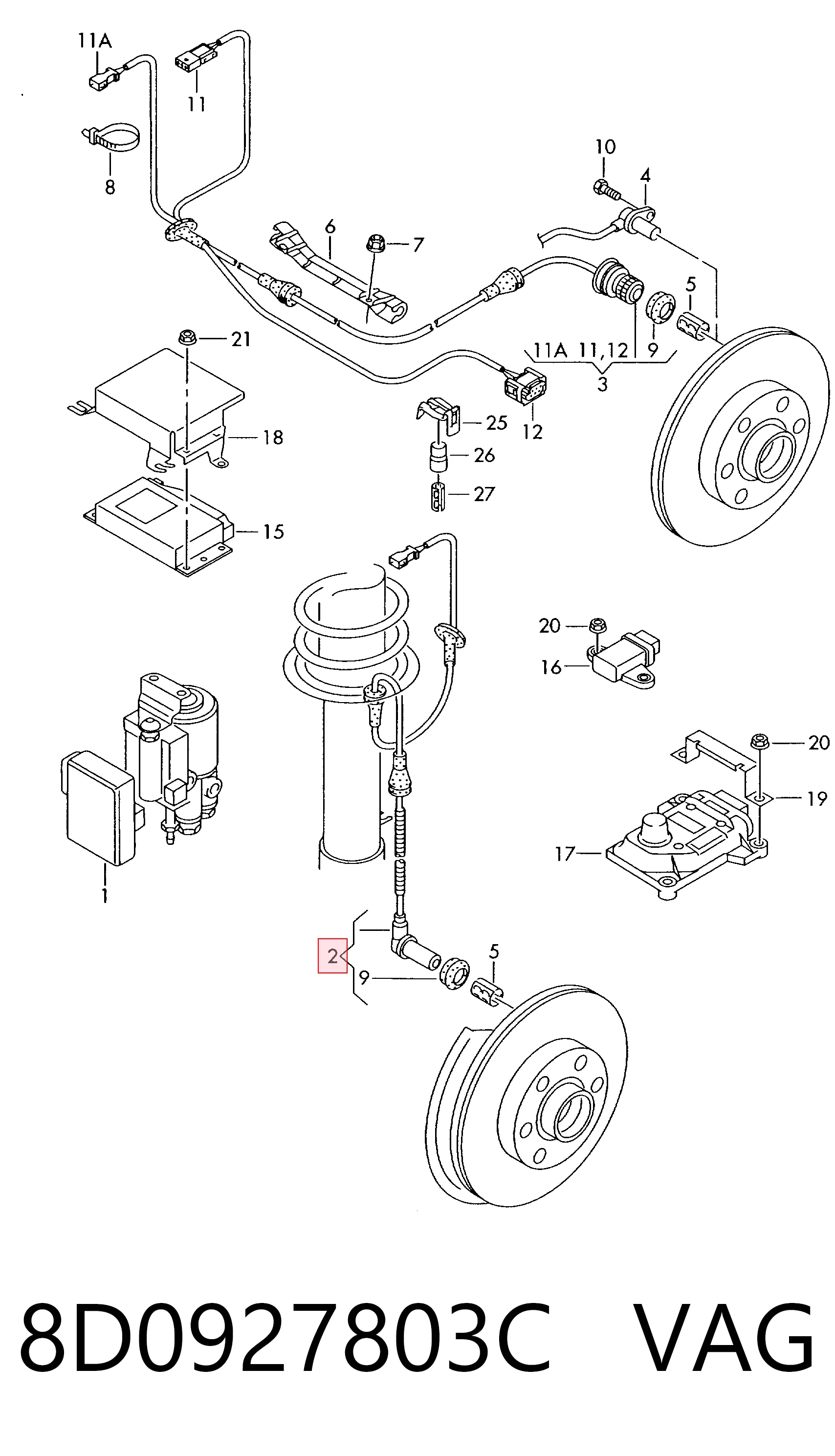 Sensor ABS delantero Skoda SuperB II liftback comprar en España