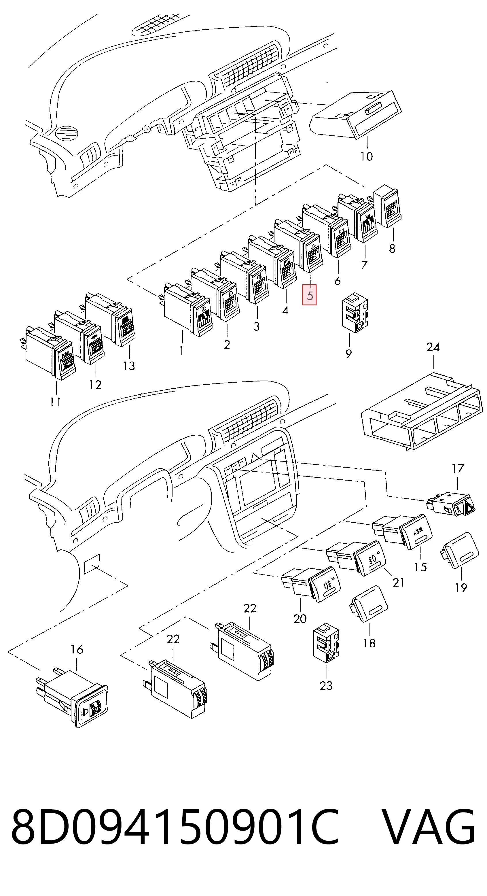 Comprar Interruptor warning A4  8D5