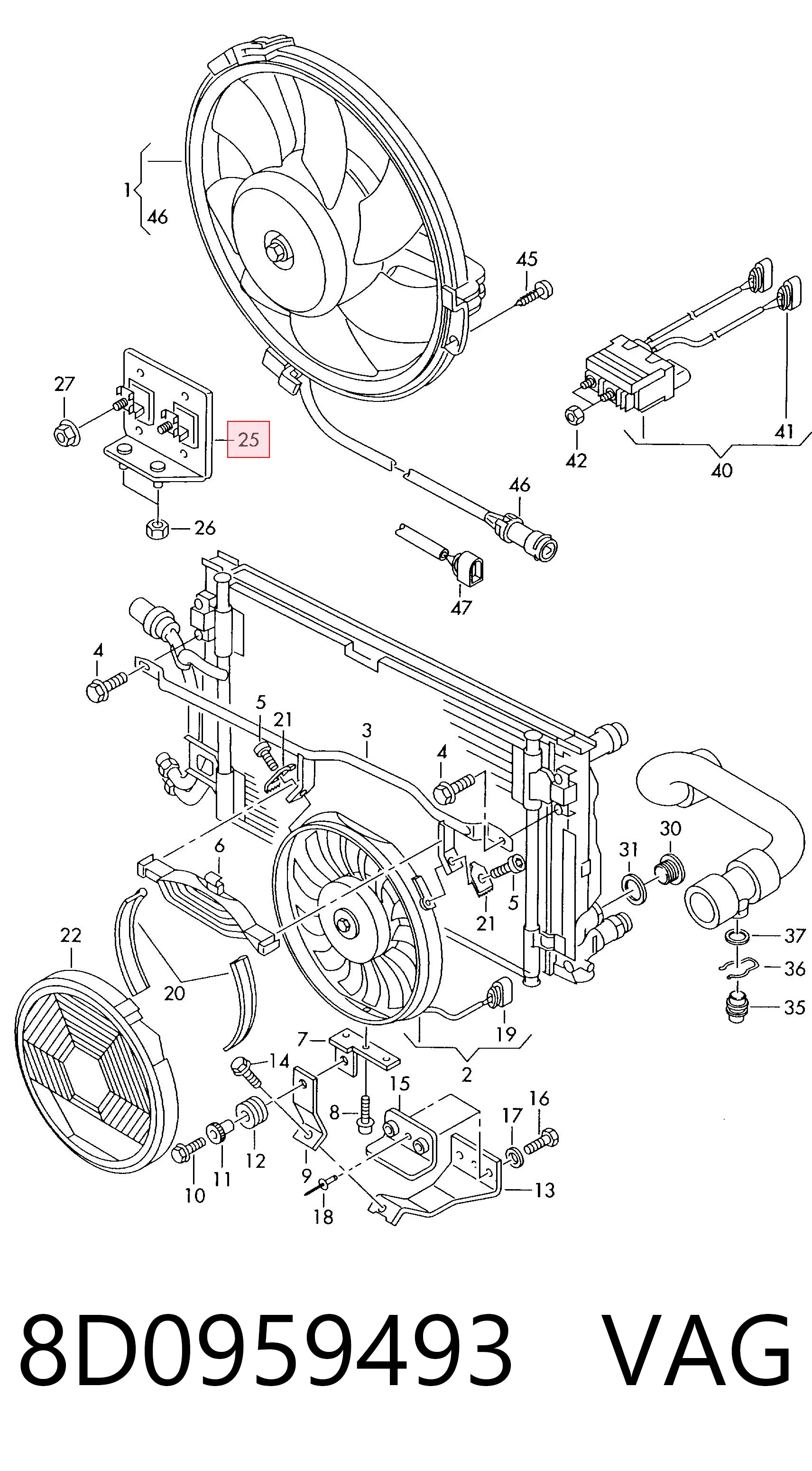 8D0959493 VAG Resistencia del motor del ventilador del aire acondicionado
