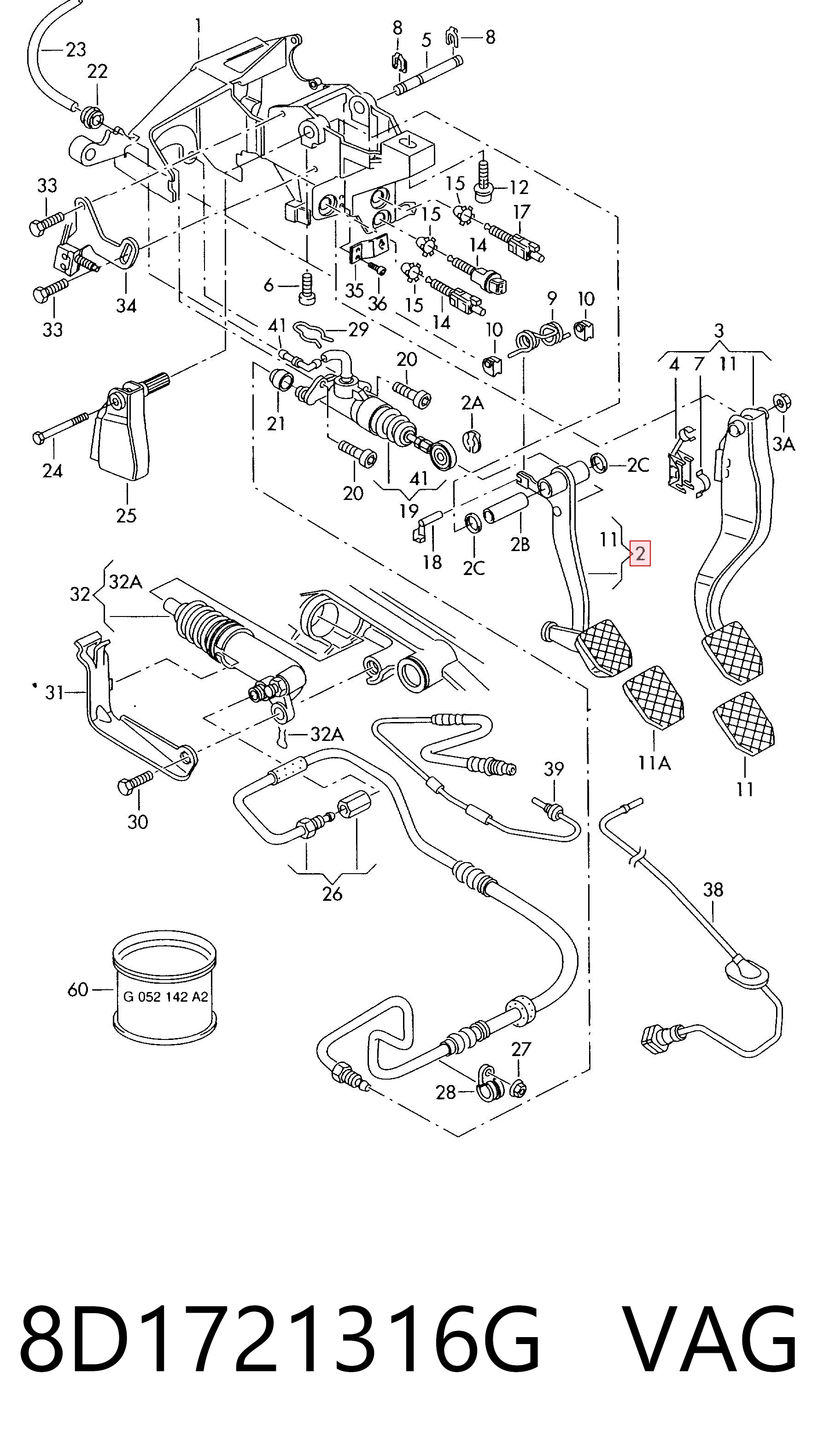 Pedal de embrague Audi A6 C5 sedán (4B2, 4B4) (1997 - 2005) precio, desde 39,20 EUR