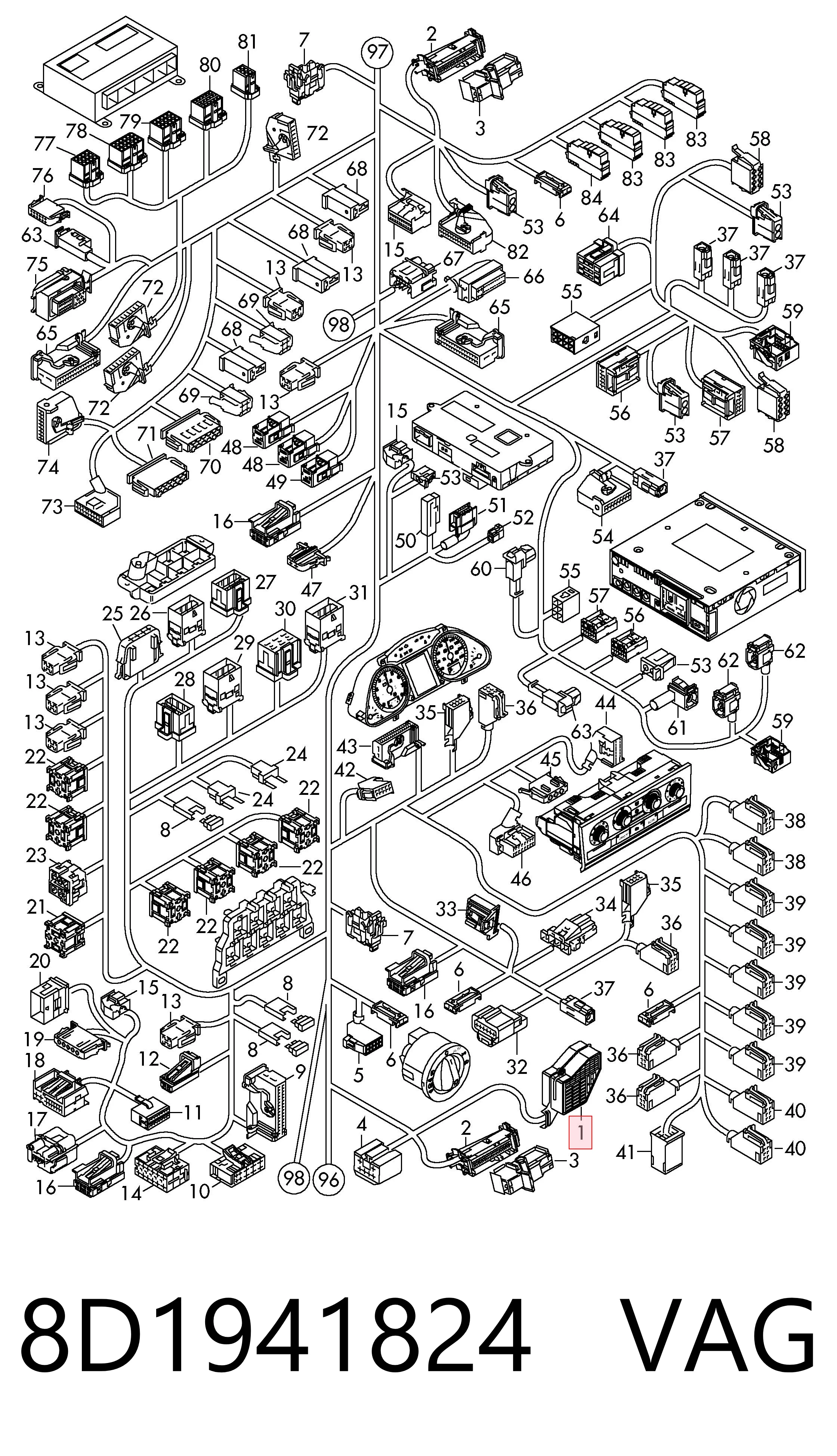 Caja de relés y fusibles para Audi A4 B7 8EC