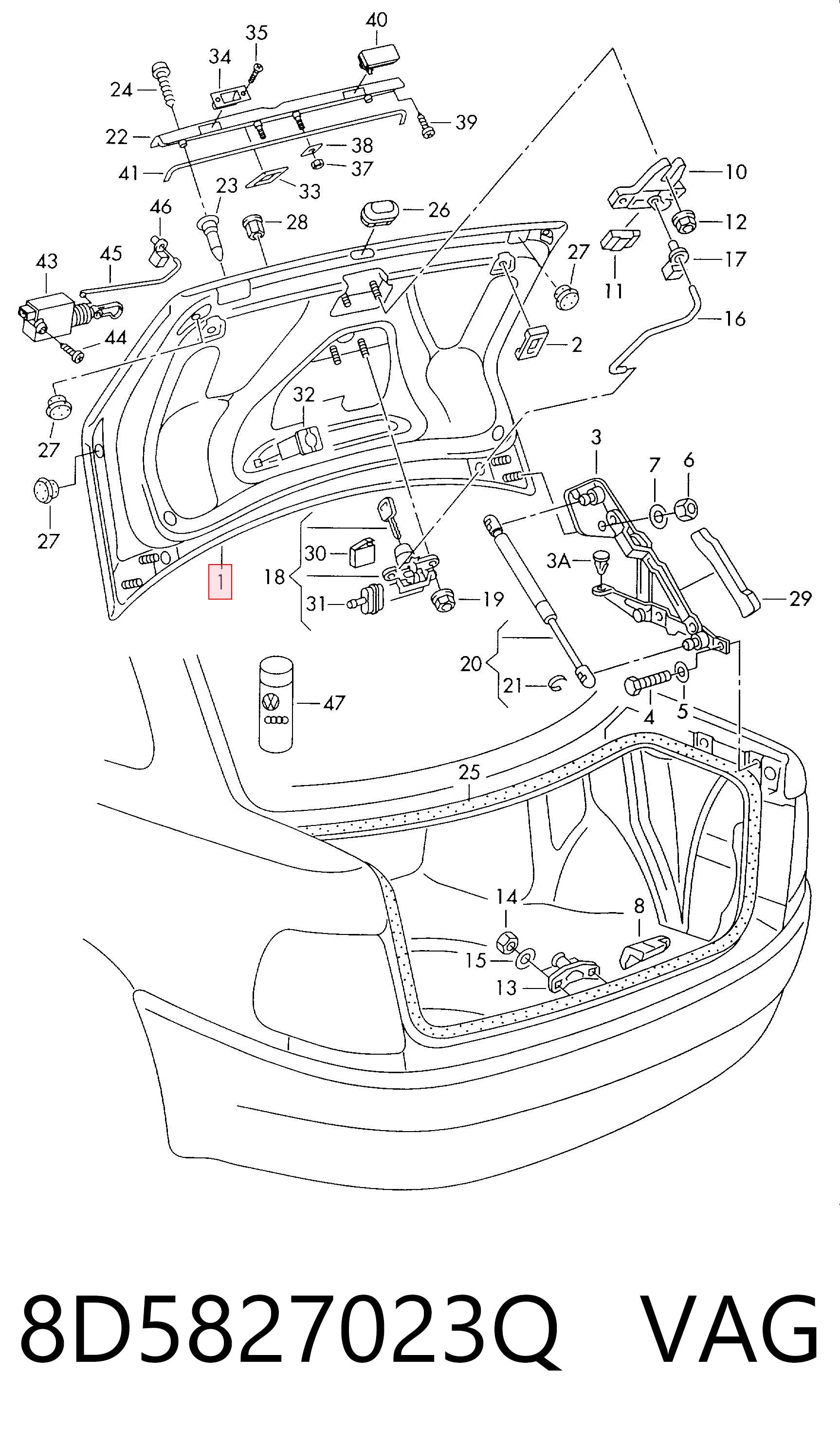 Comprar Tapa del maletero Audi A4  8D2 a bajo precio