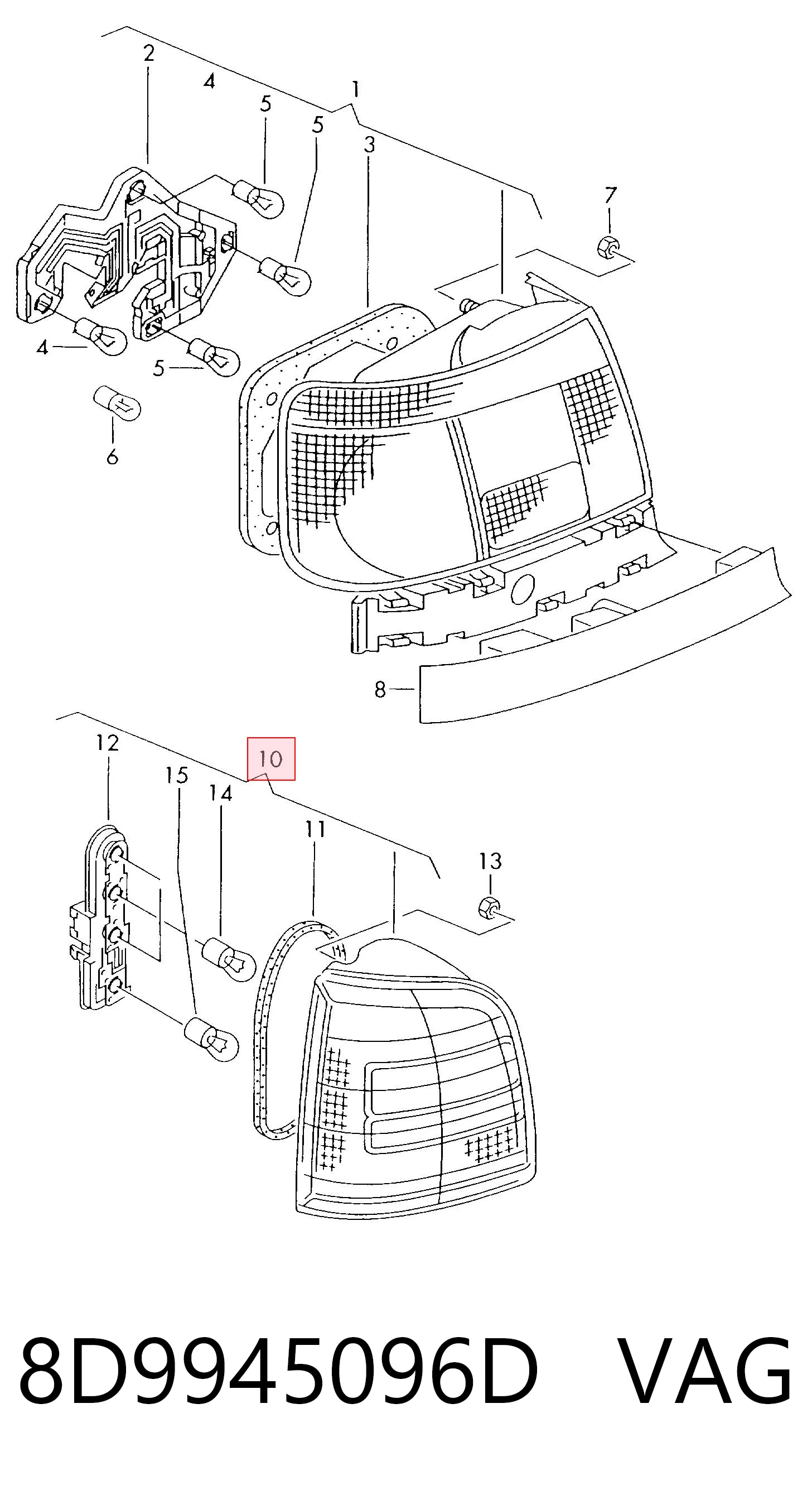  para Audi A4  (8D5)