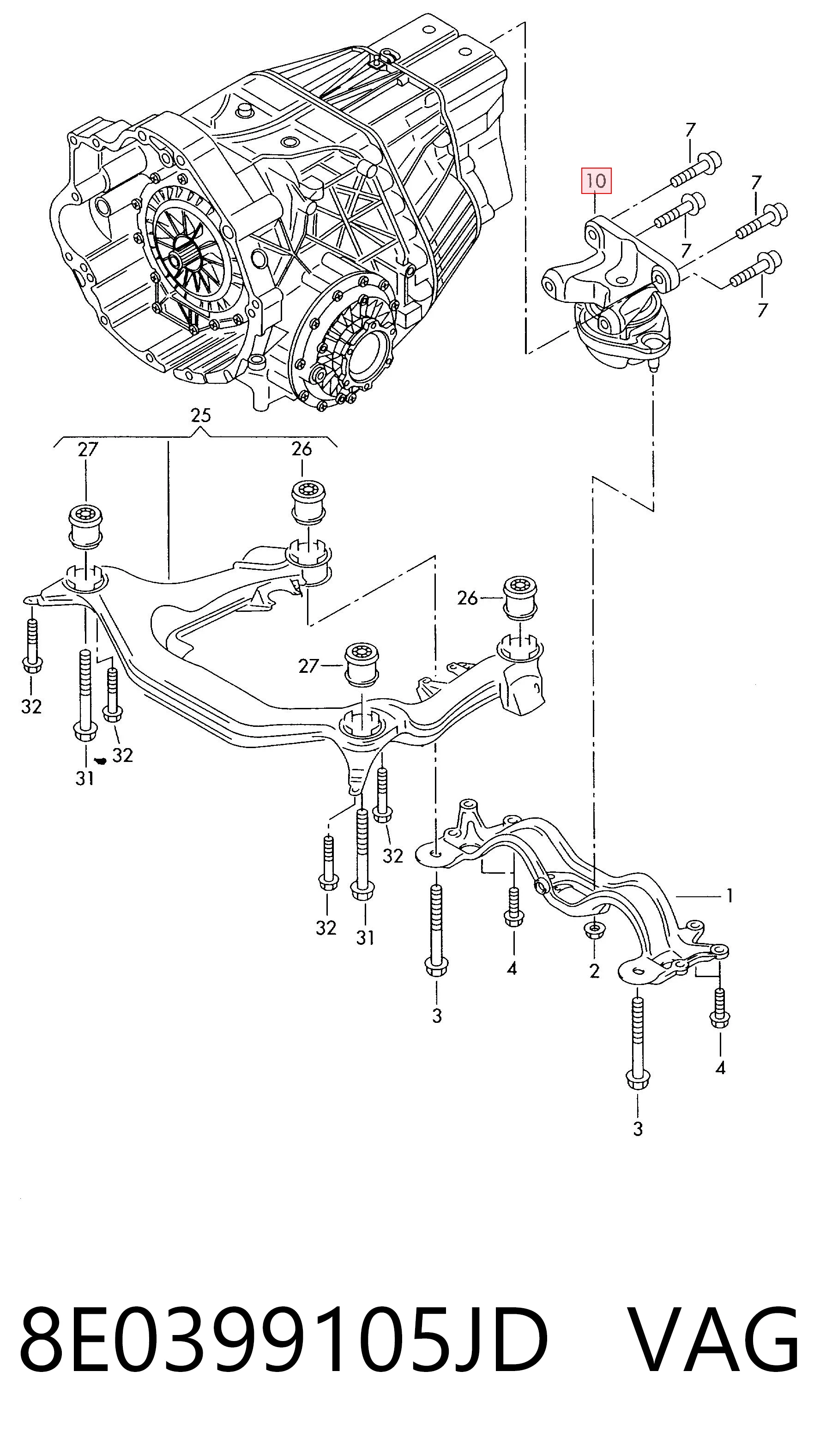 8E0399105JD VAG Taco de motor