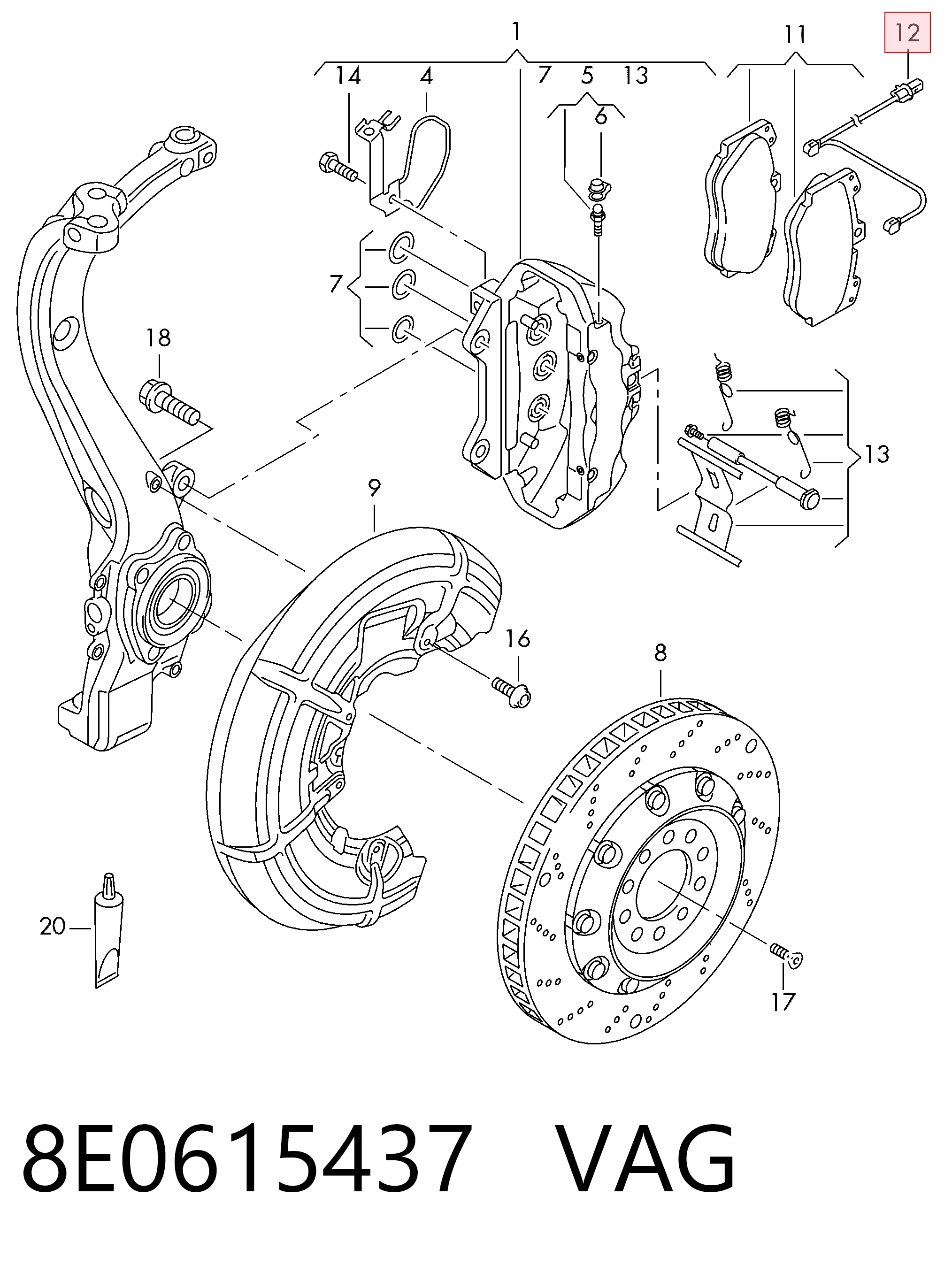Comprar Sensor de desgaste de las pastillas de freno delanteras Audi A4  8EC a bajo precio