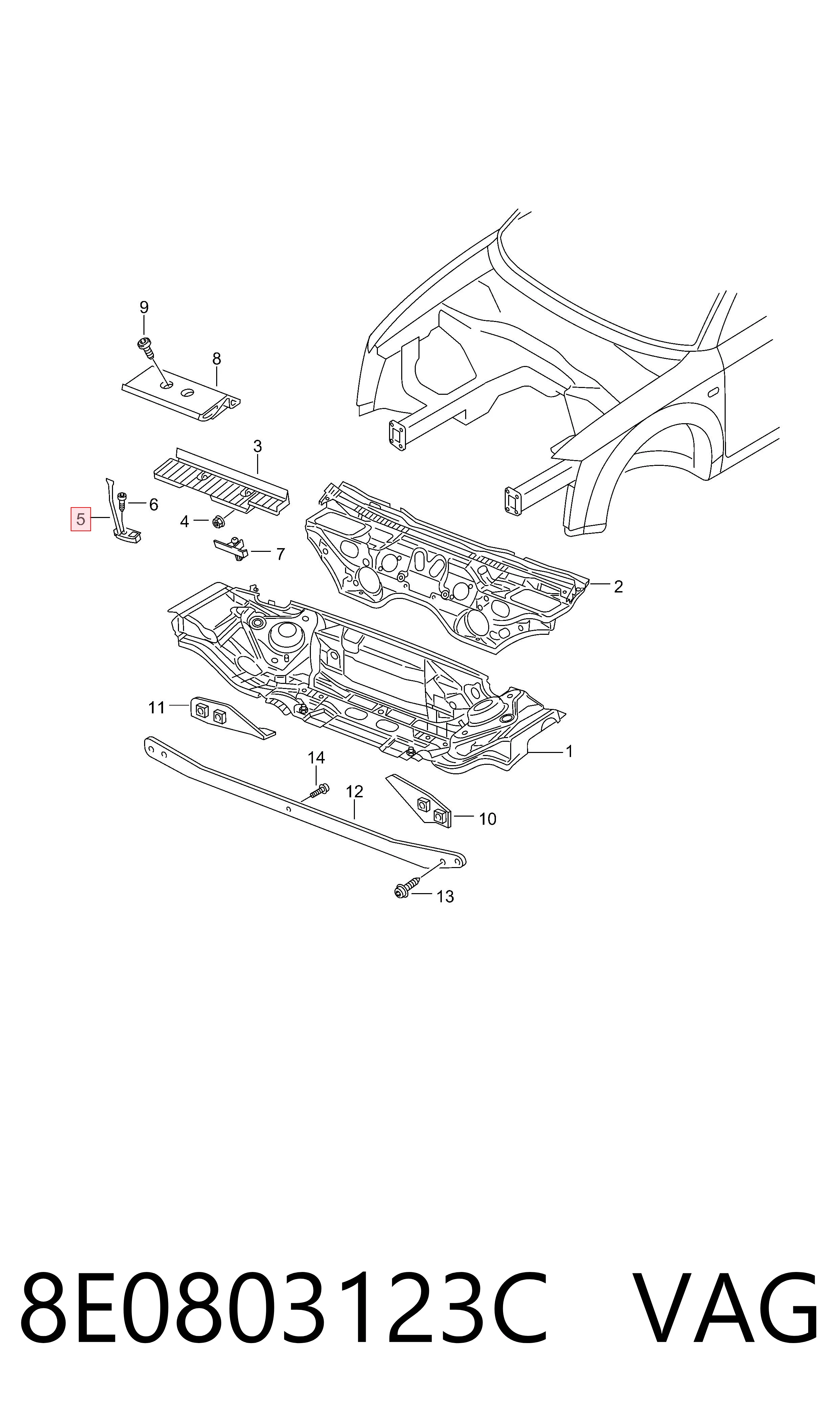 8E0803123C VAG Soporte de batería