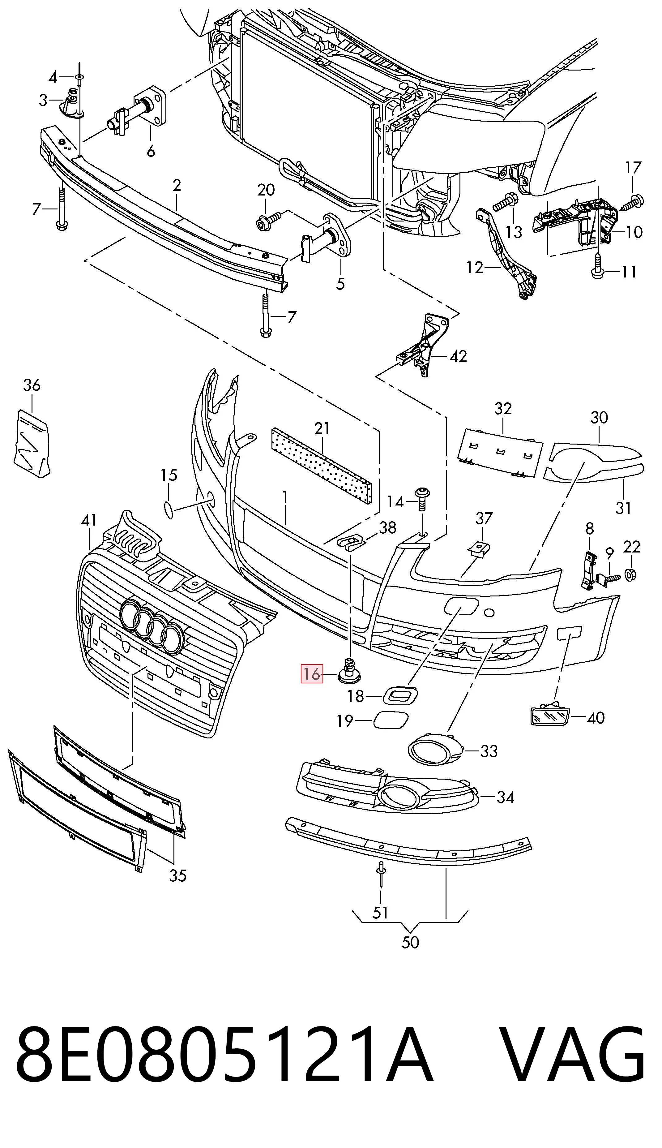 Comprar 8E0805121A VAG Protección motor / empotramiento