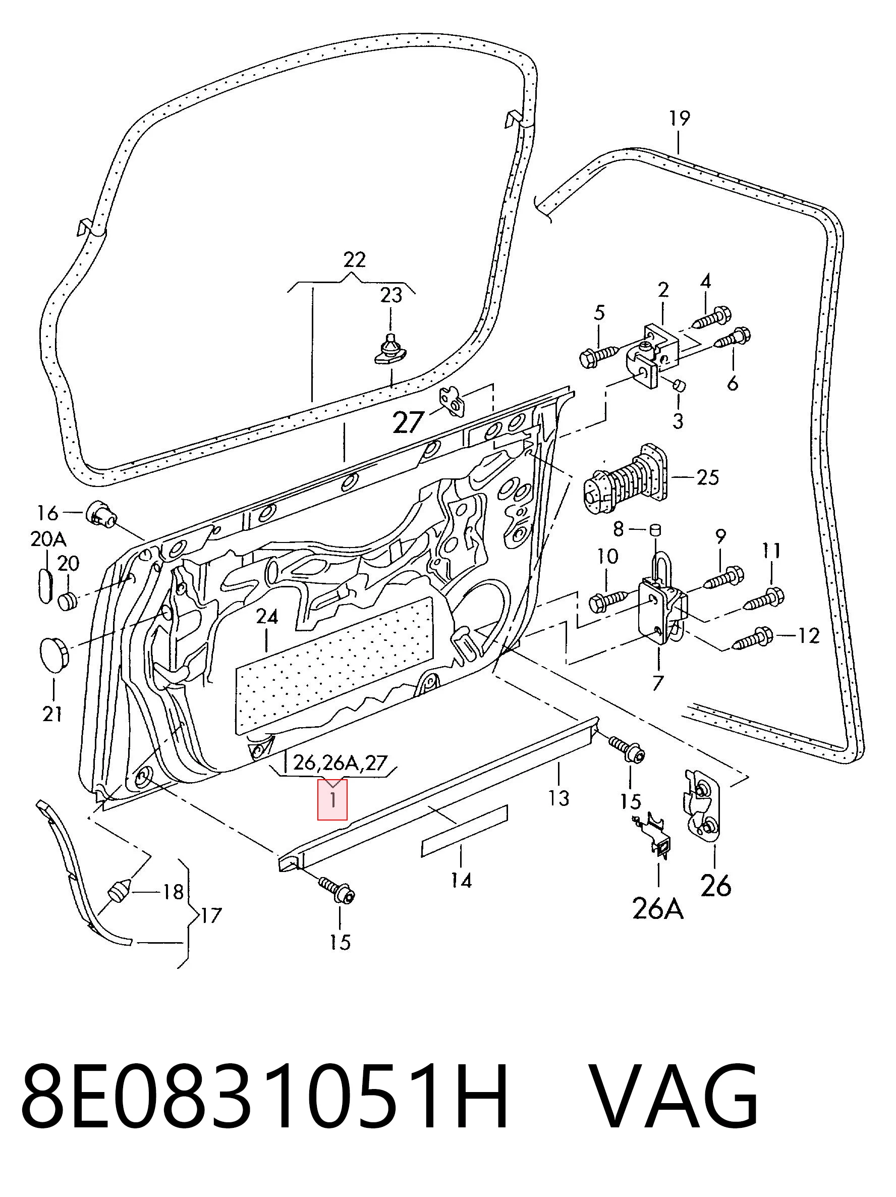 Puerta delantera para Audi A4 Avant B6 8E5
