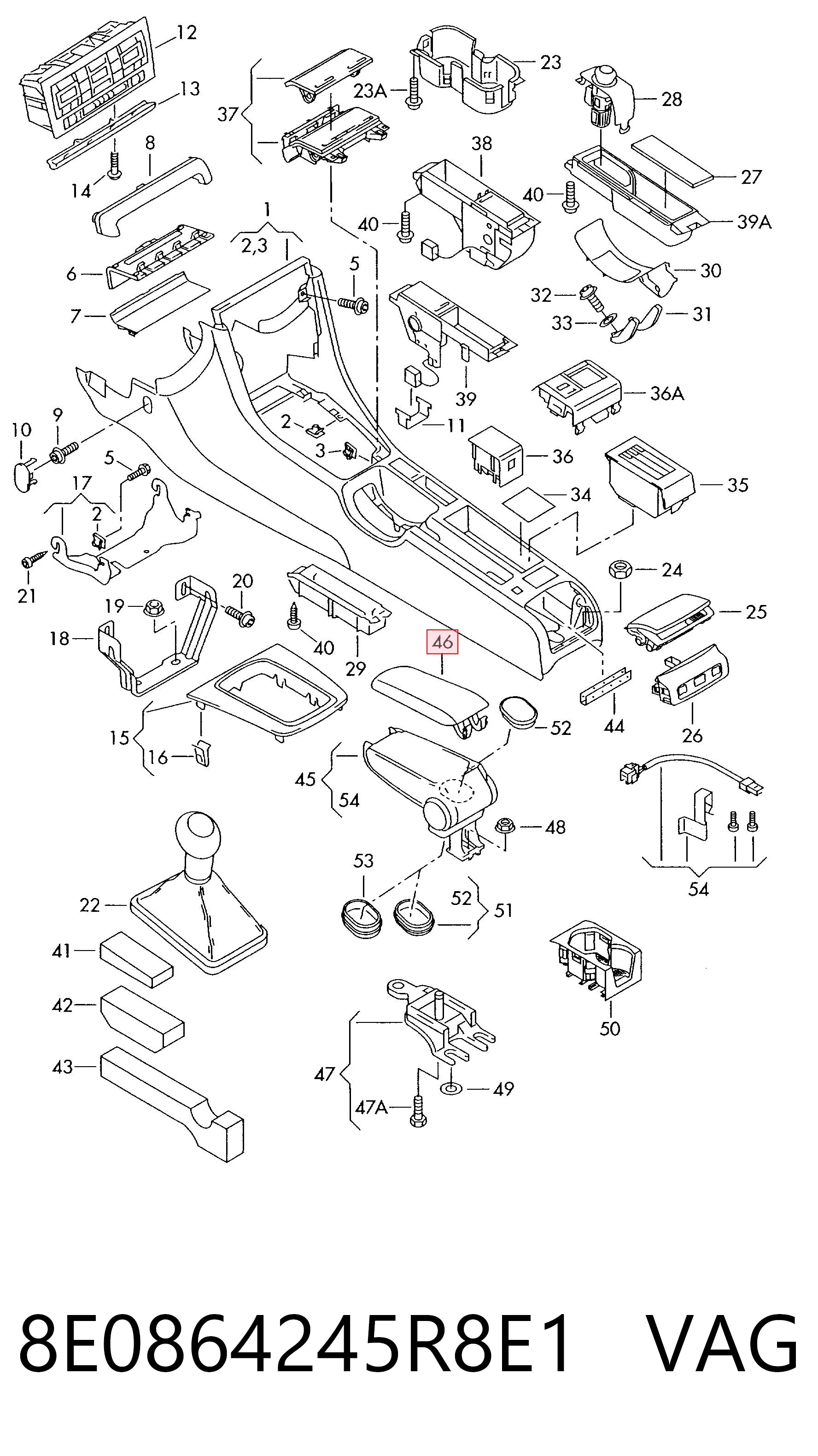 Apoyabrazos para Audi A6 4B2, 4B4