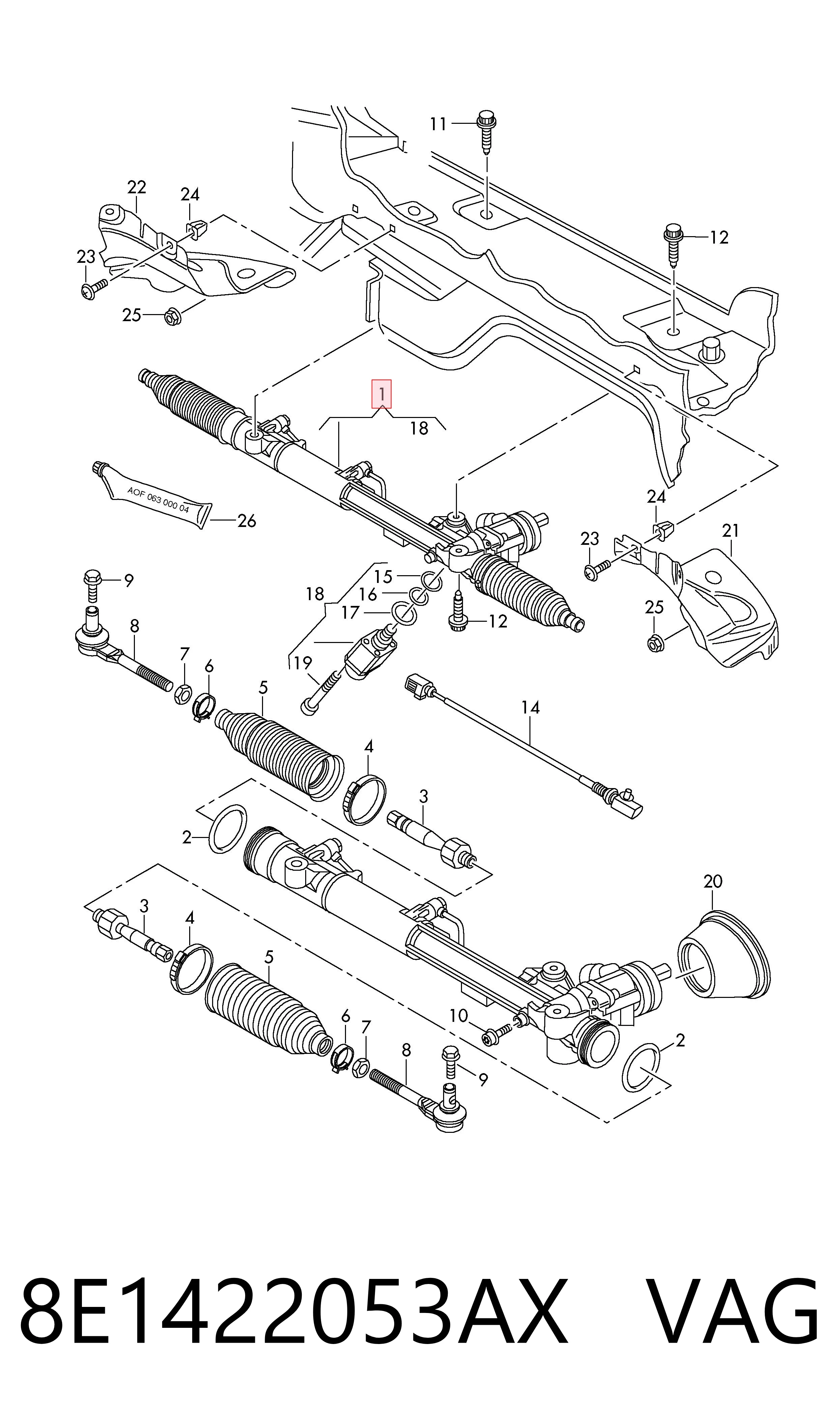 Cremallera caja de direccion Audi A4  (2002-2005)