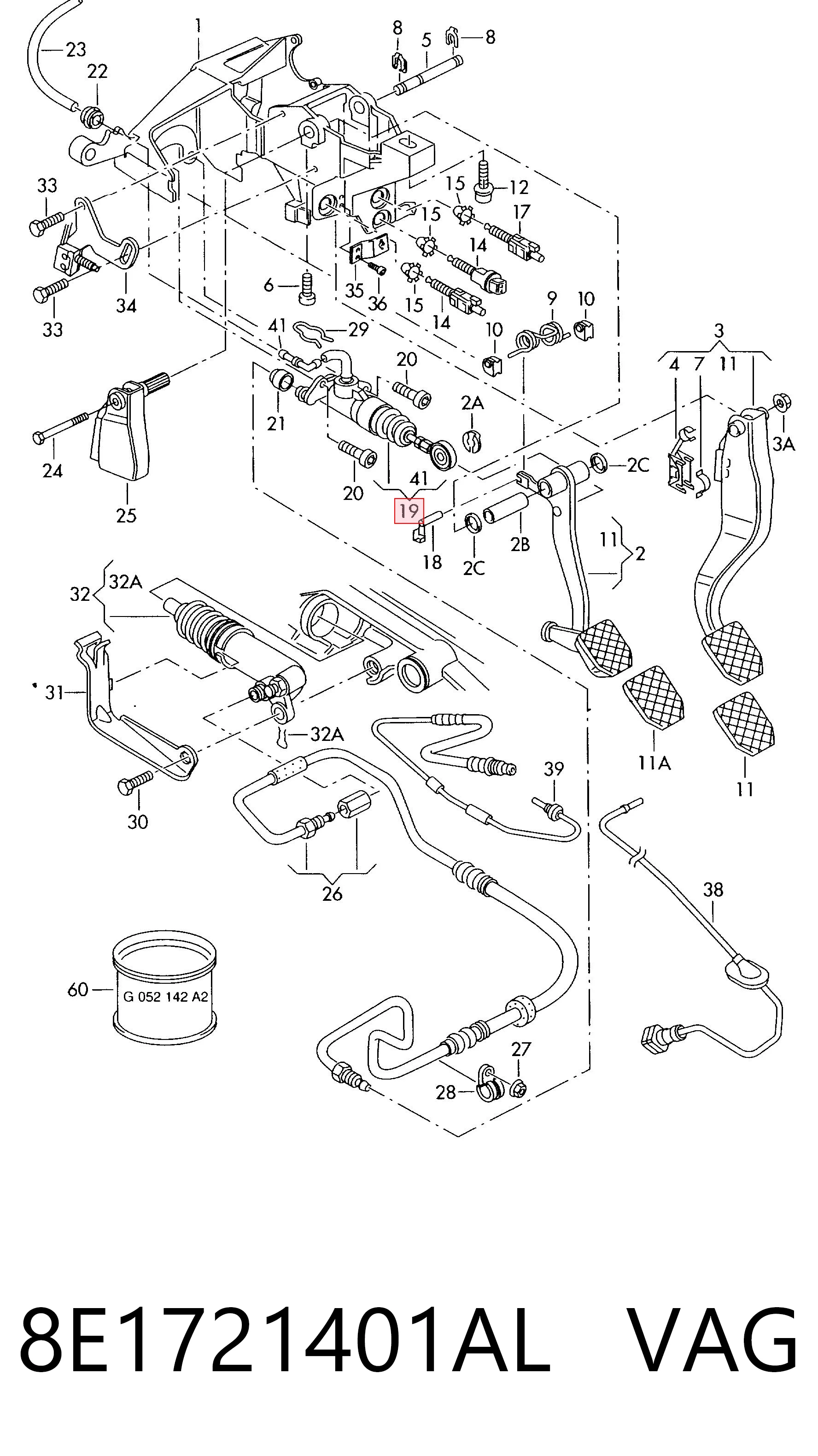 8E1721401AL VAG Cilindro maestro de clutch