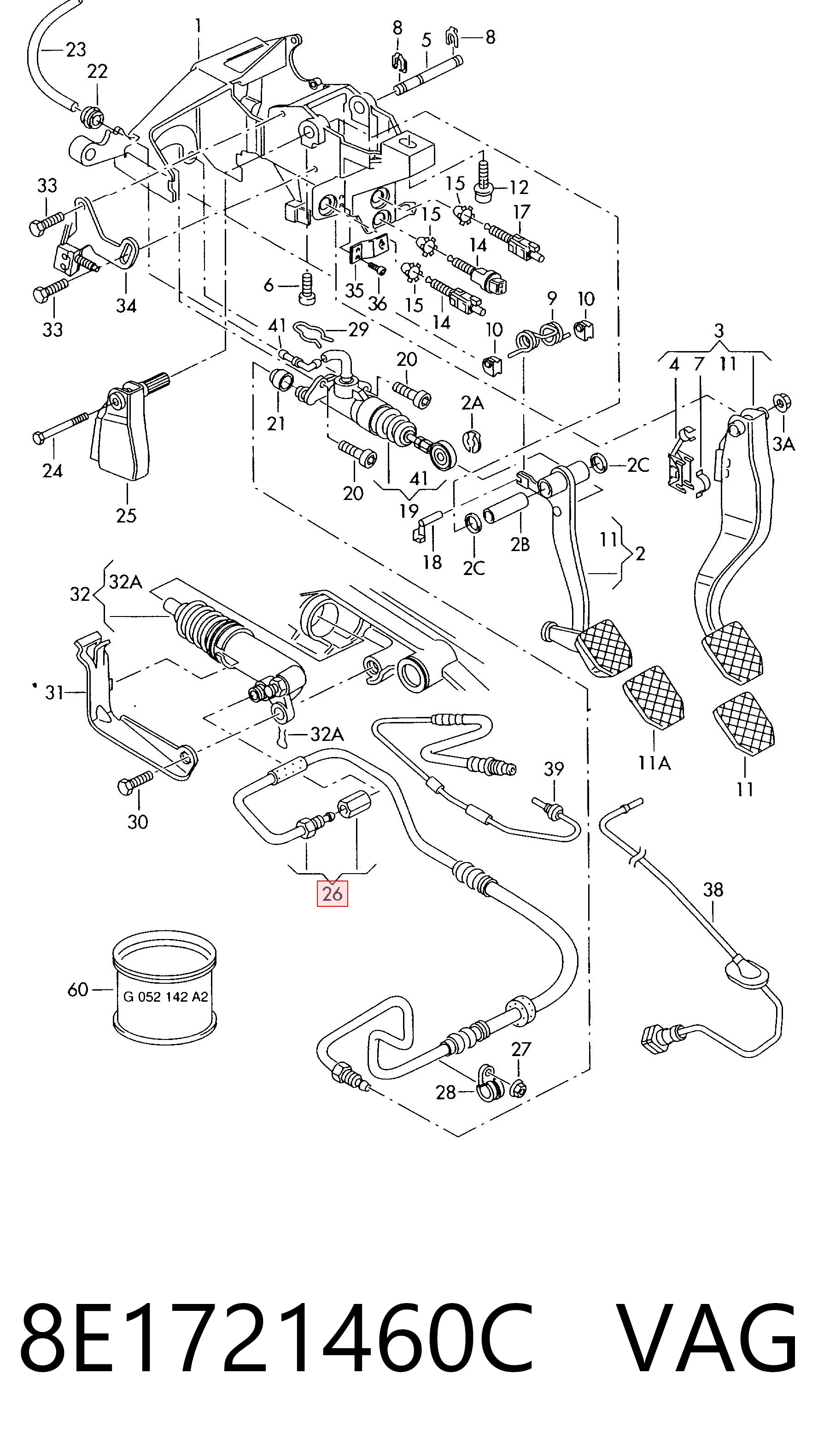 8E1721460C VAG Tubo flexible de embrague