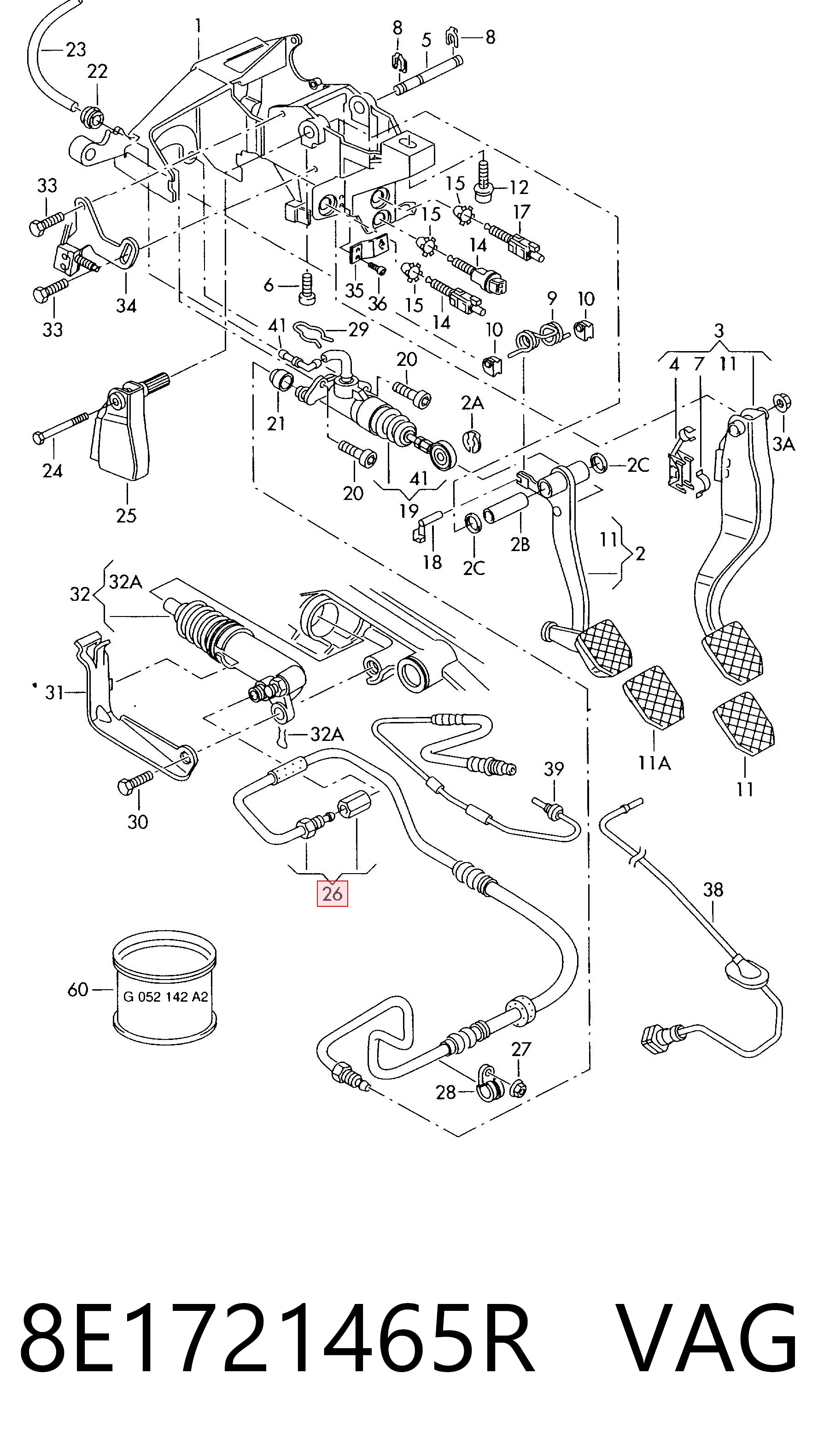 Latiguillo de embrague para Audi A6 4B2, 4B4