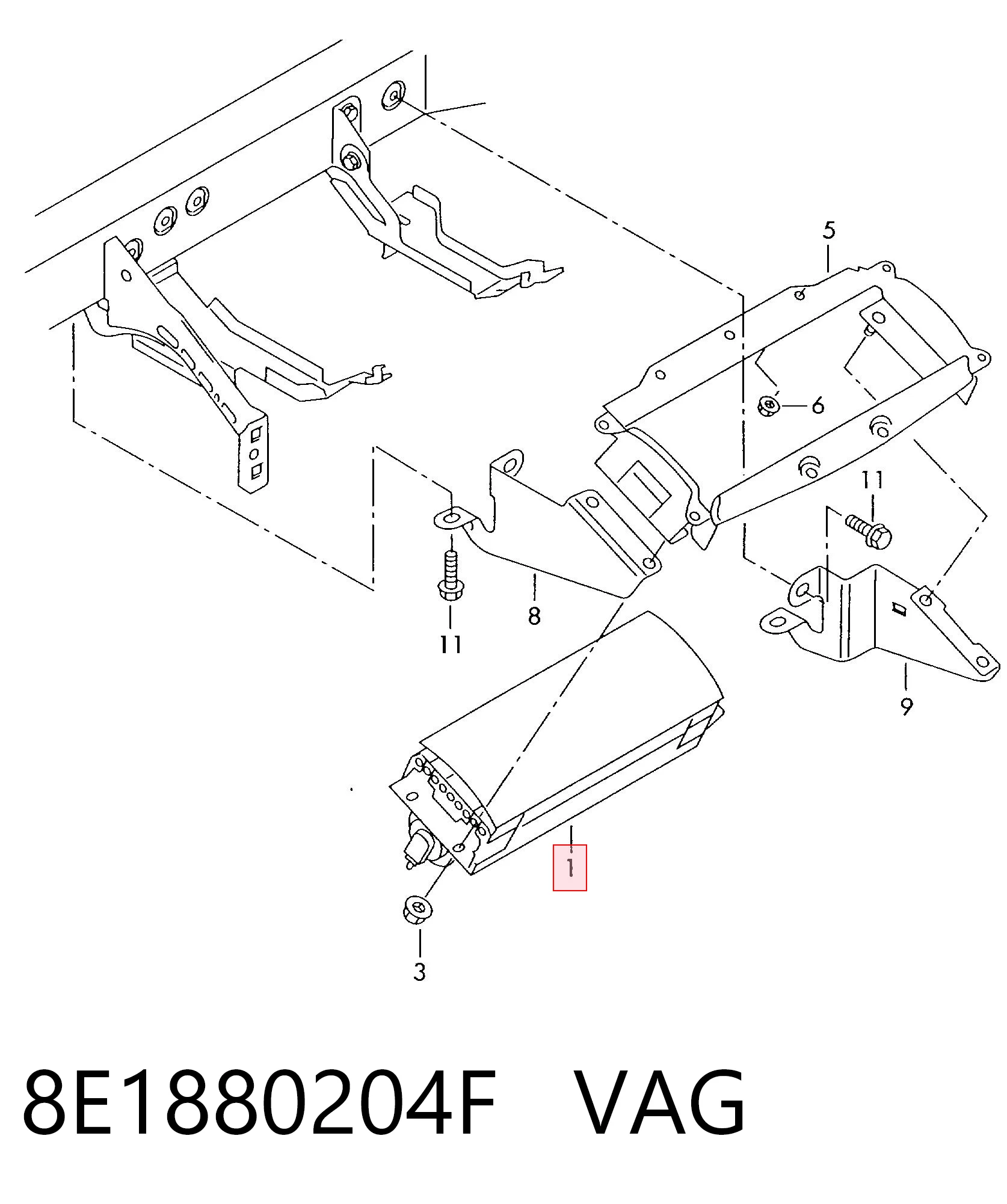 Airbag lateral del pasajero VAG 8E1880204F precio, desde 78,41 EUR