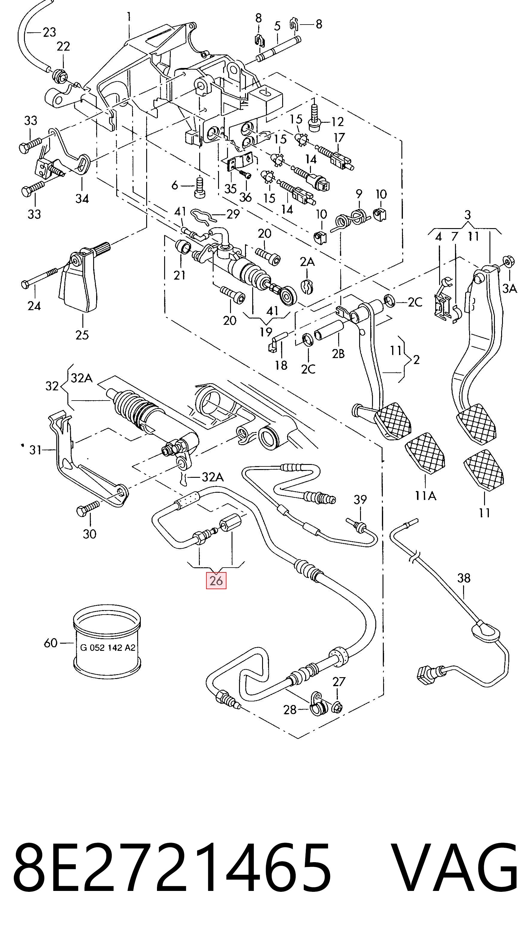 8E2721465 VAG Tubo flexible de embrague