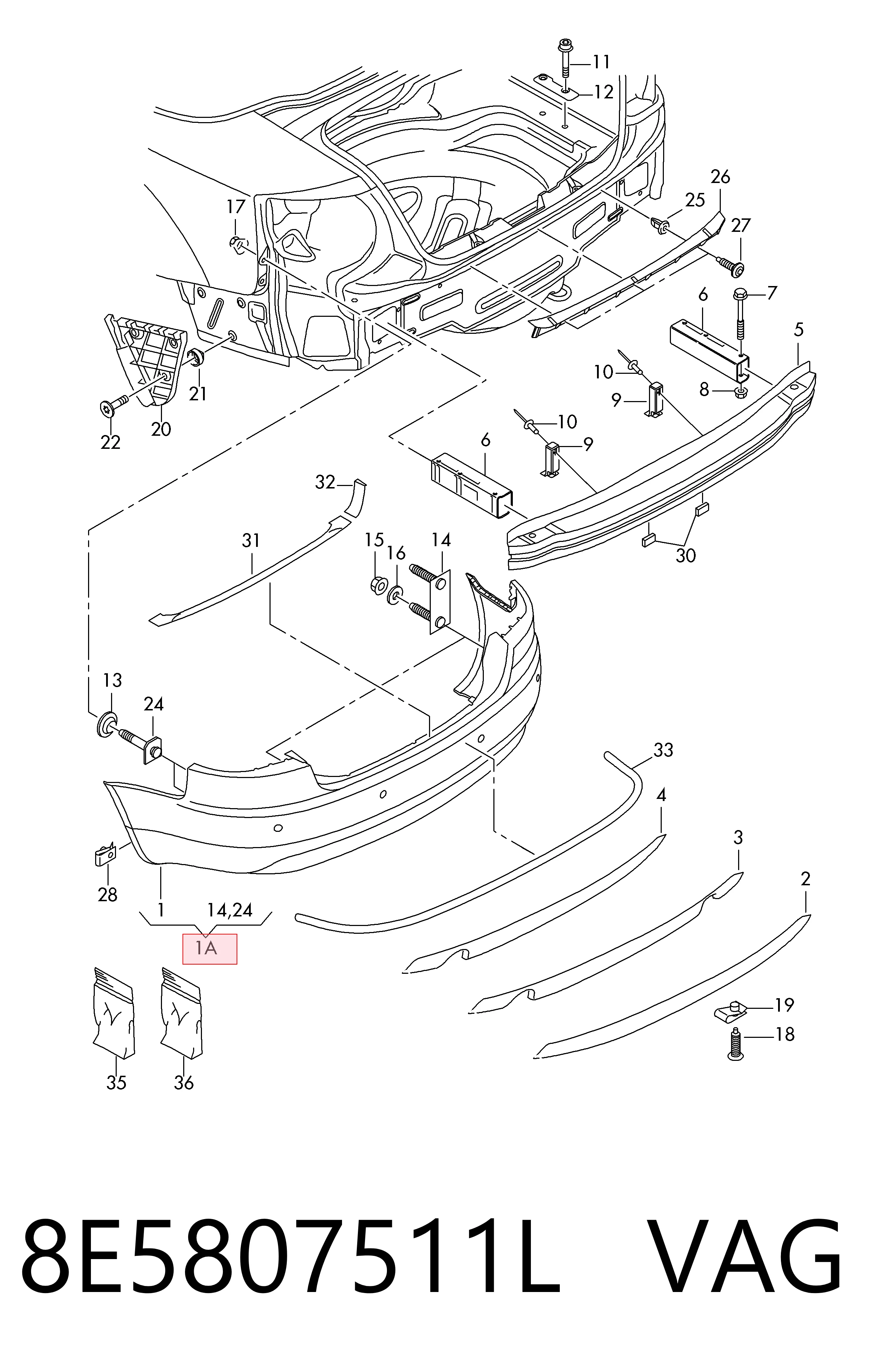 Comprar Parachoques trasero Audi A4 B7 8EC
