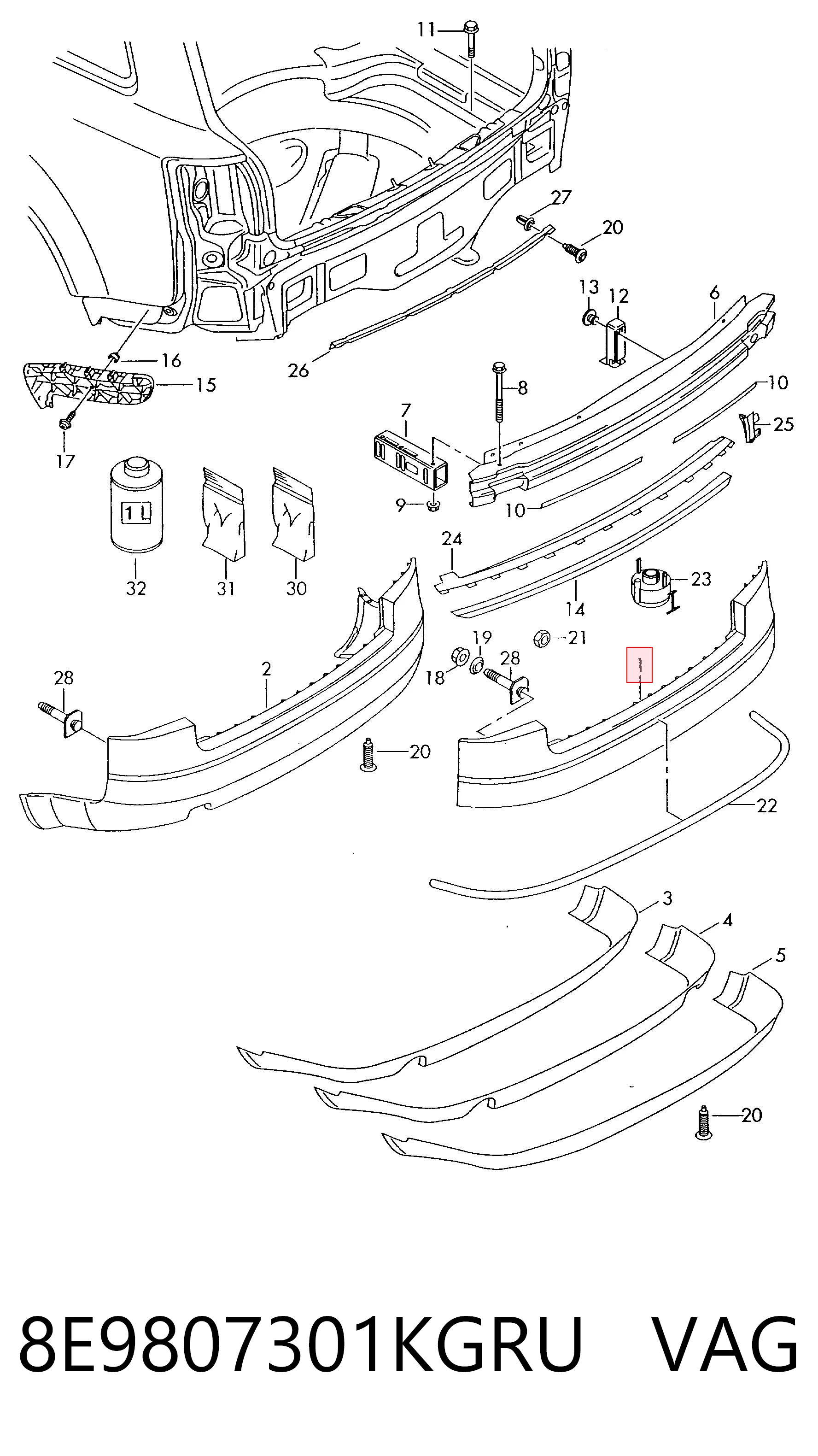 8E9807301KGRU VAG