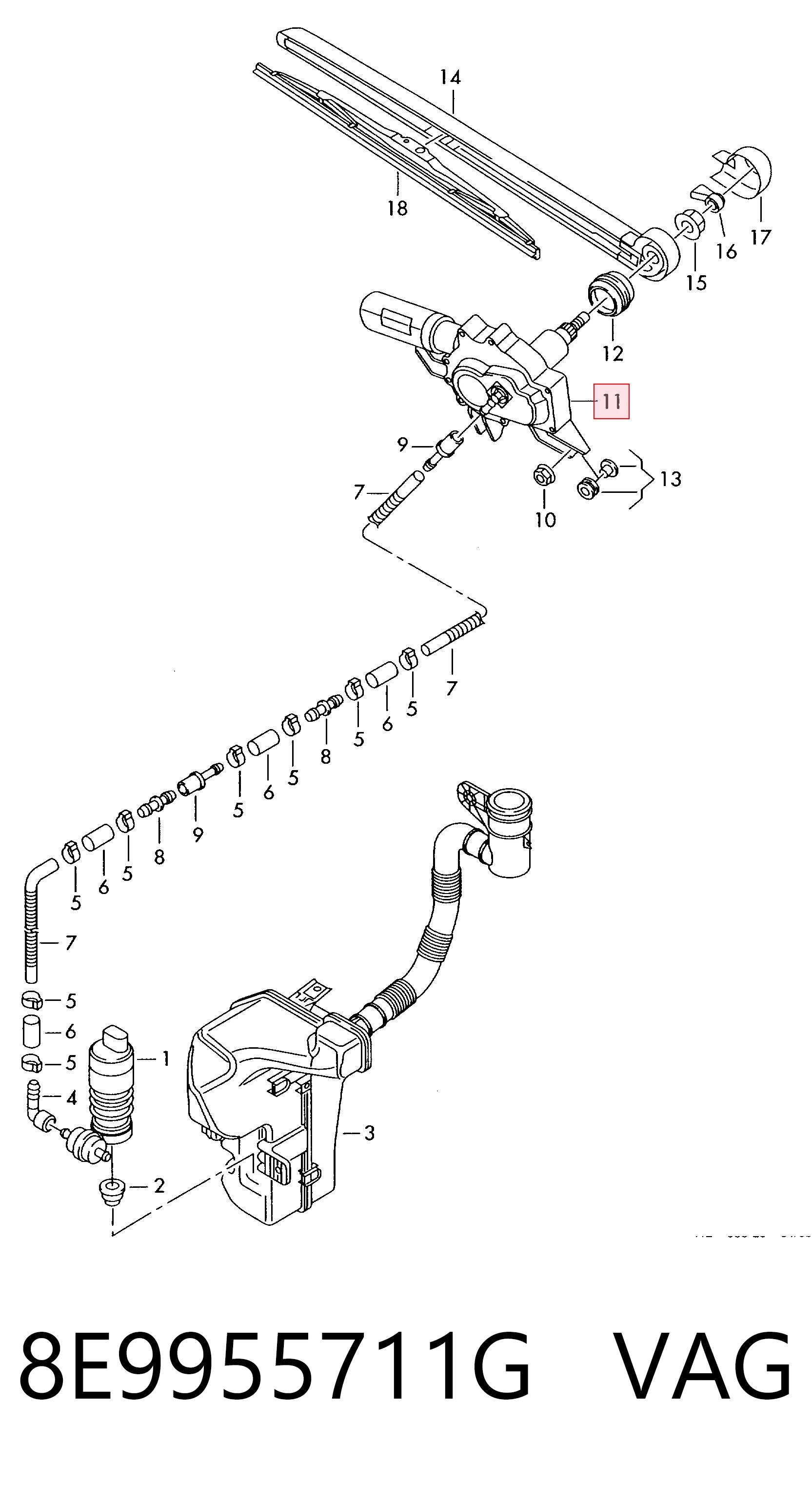Motor del limpiaparabrisas trasero VAG 8E9955711G precio, desde 77,73 EUR