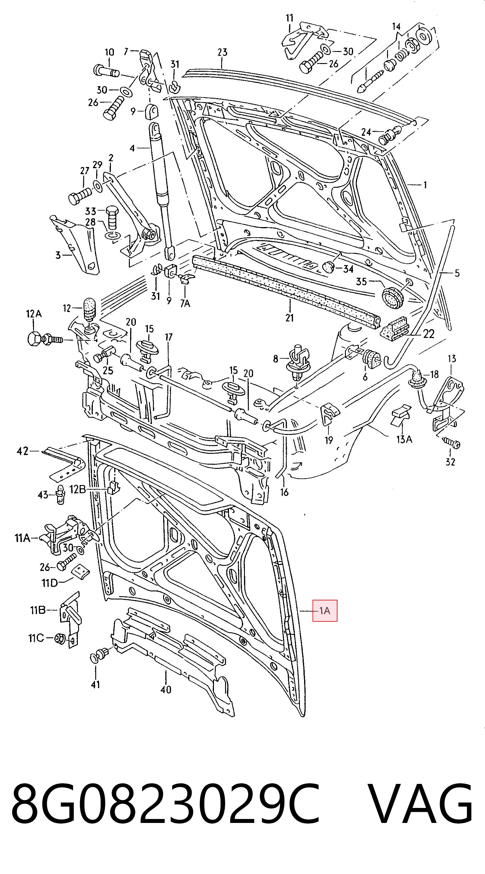 Capó delantero Audi 80  (1991-1994)