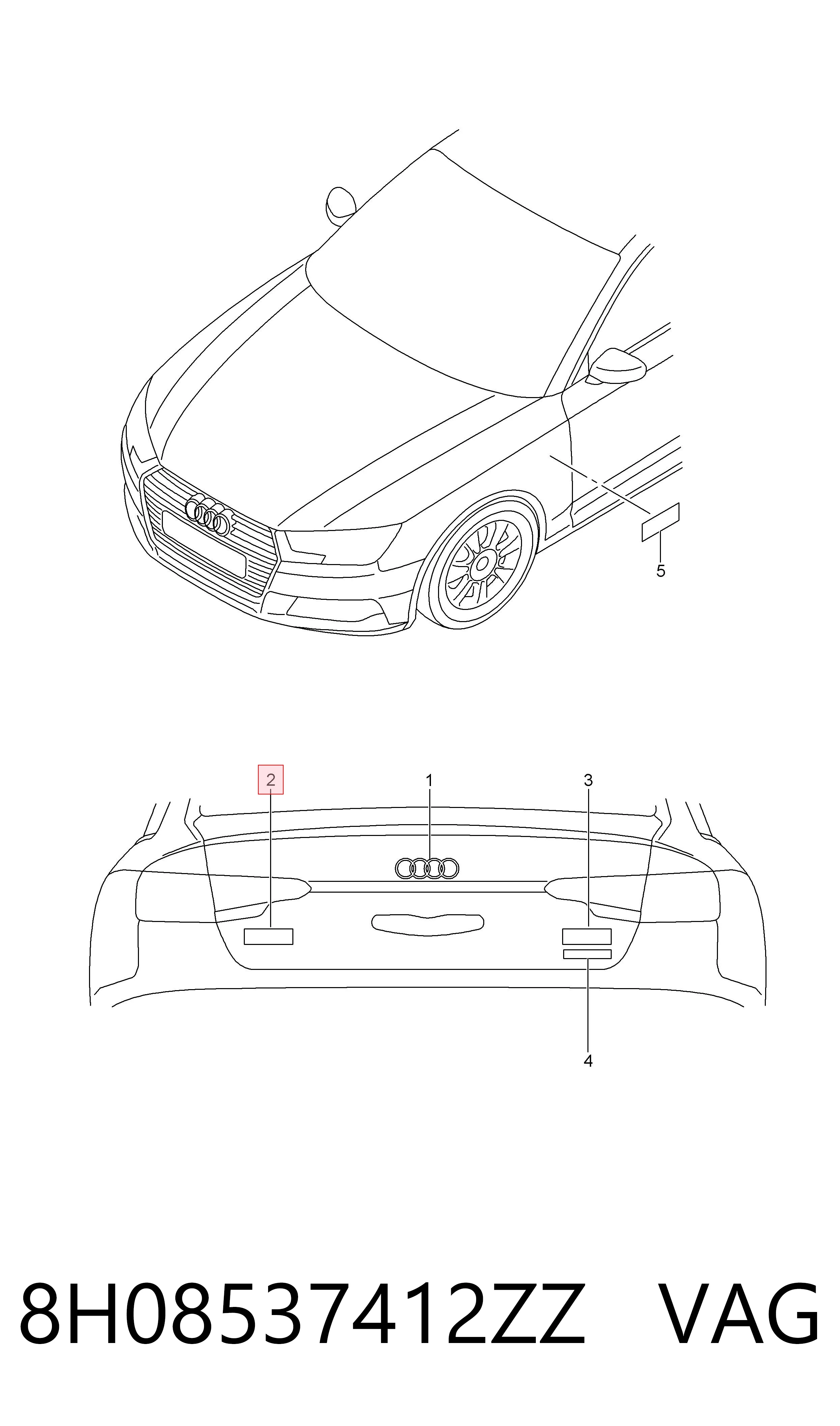 Comprar 8H08537412ZZ VAG Emblema