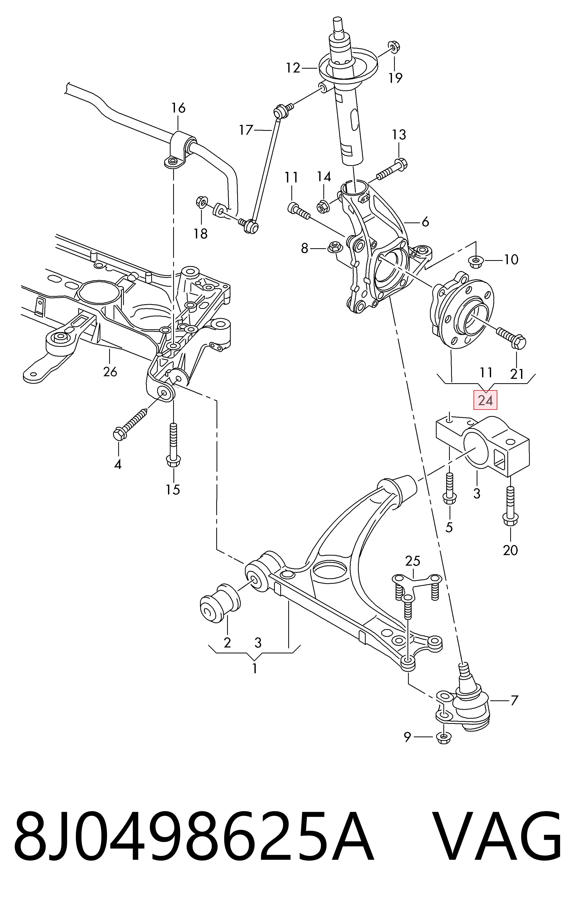 Buje de rueda para Volkswagen Passat  (358)