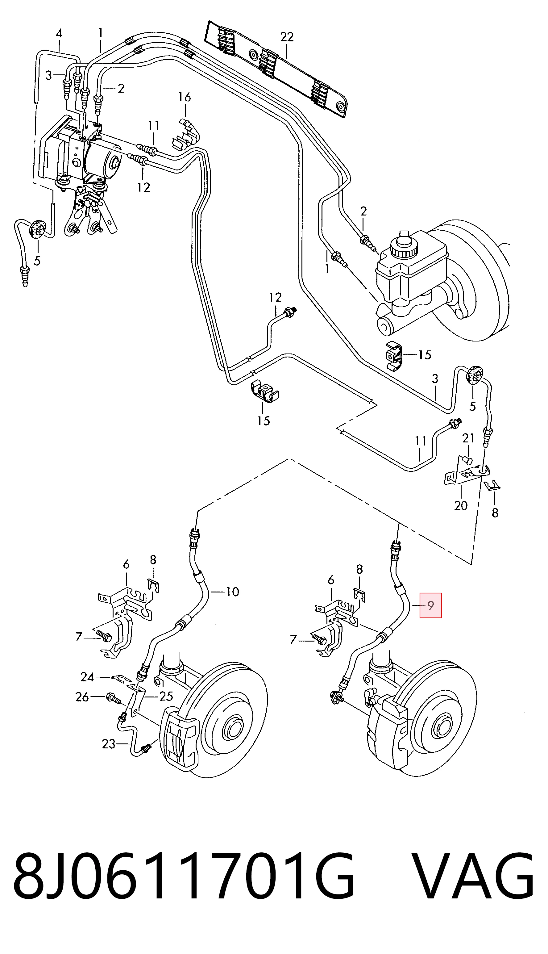 Comprar Latiguillo de freno delantero Audi TT  8J3 a bajo precio