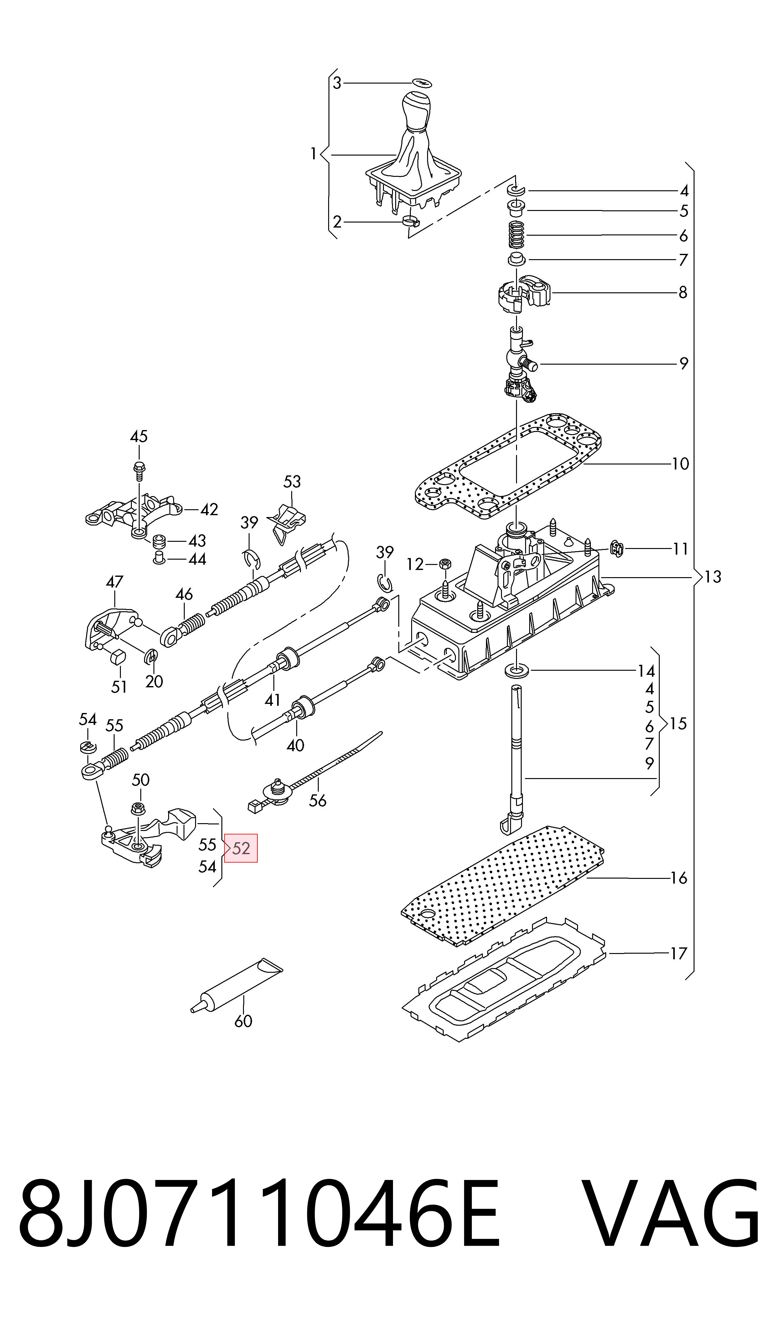 8J0711046E VAG Horquilla de cambio de la caja de cambios