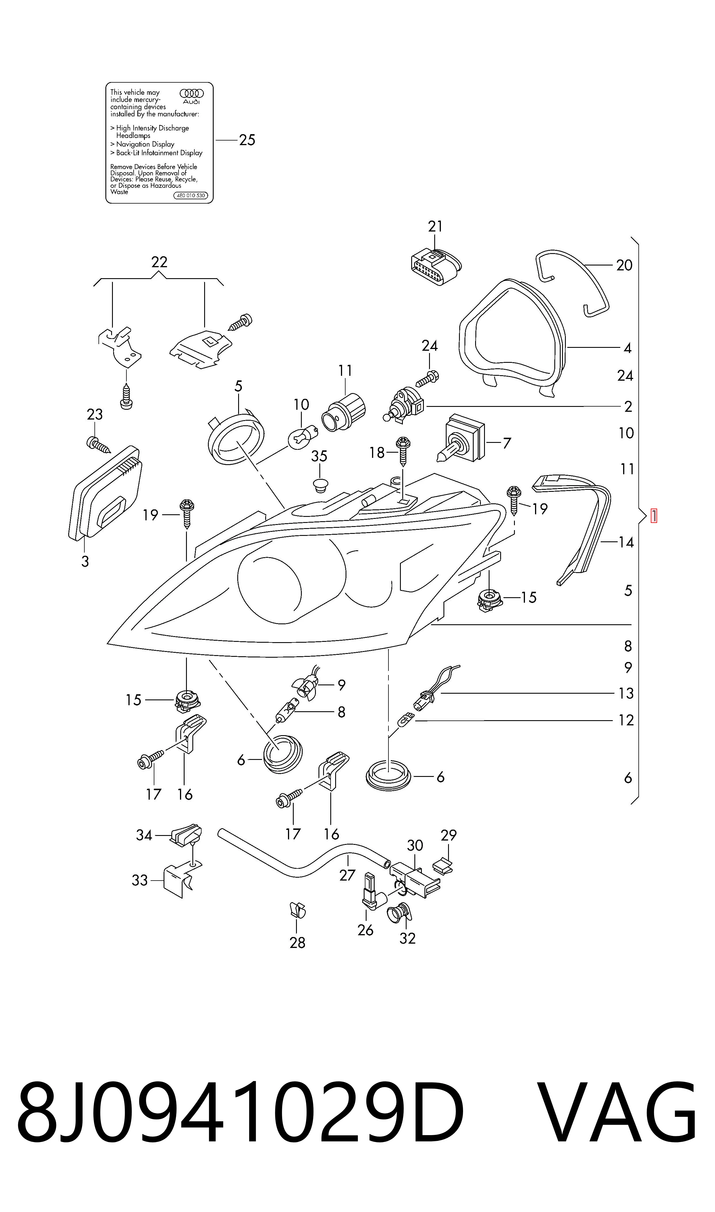 Comprar Faro izquierdo Audi TT  8J3 a bajo precio