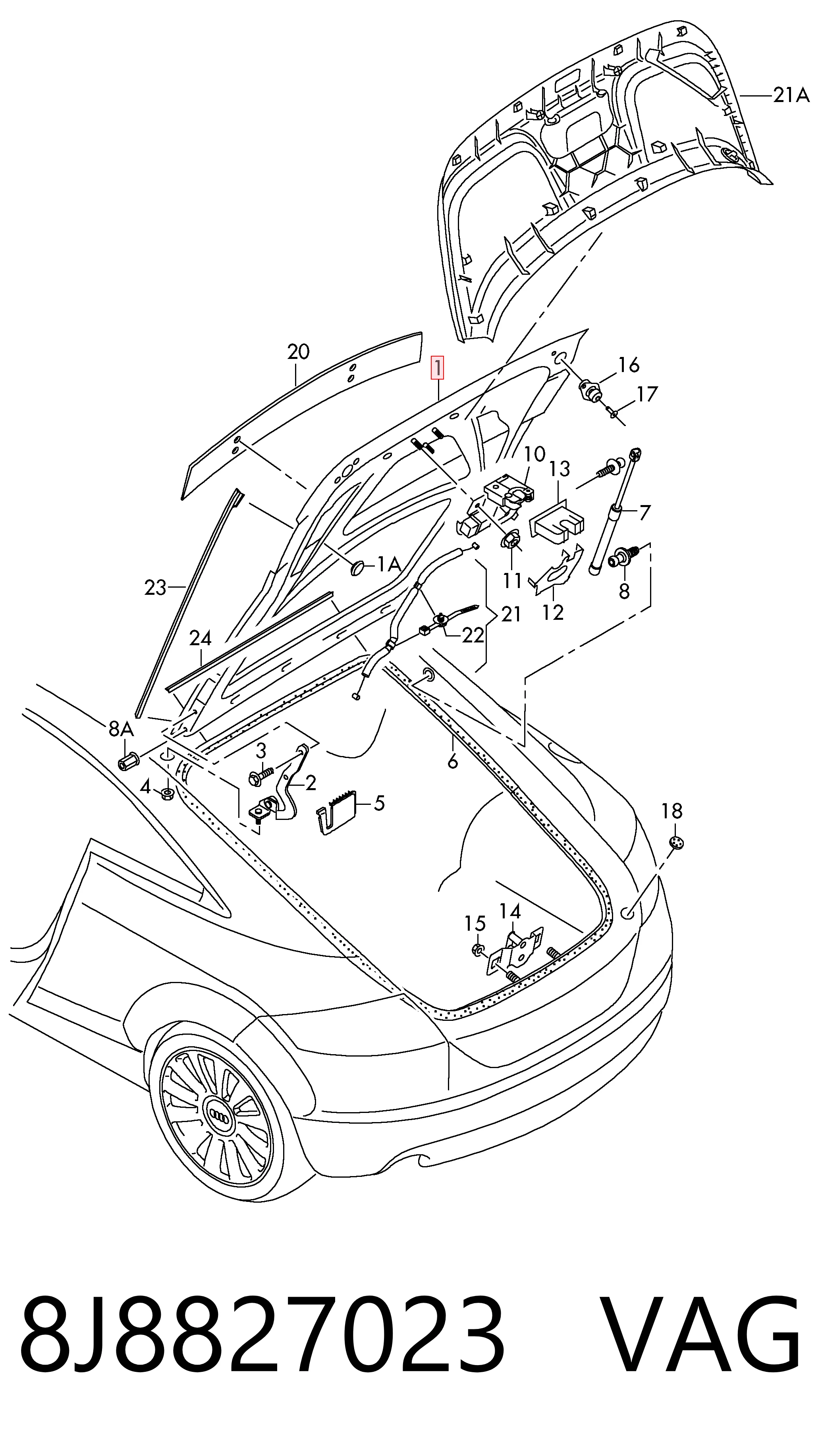 Comprar Tapa del maletero Audi TT 8J3 a bajo precio