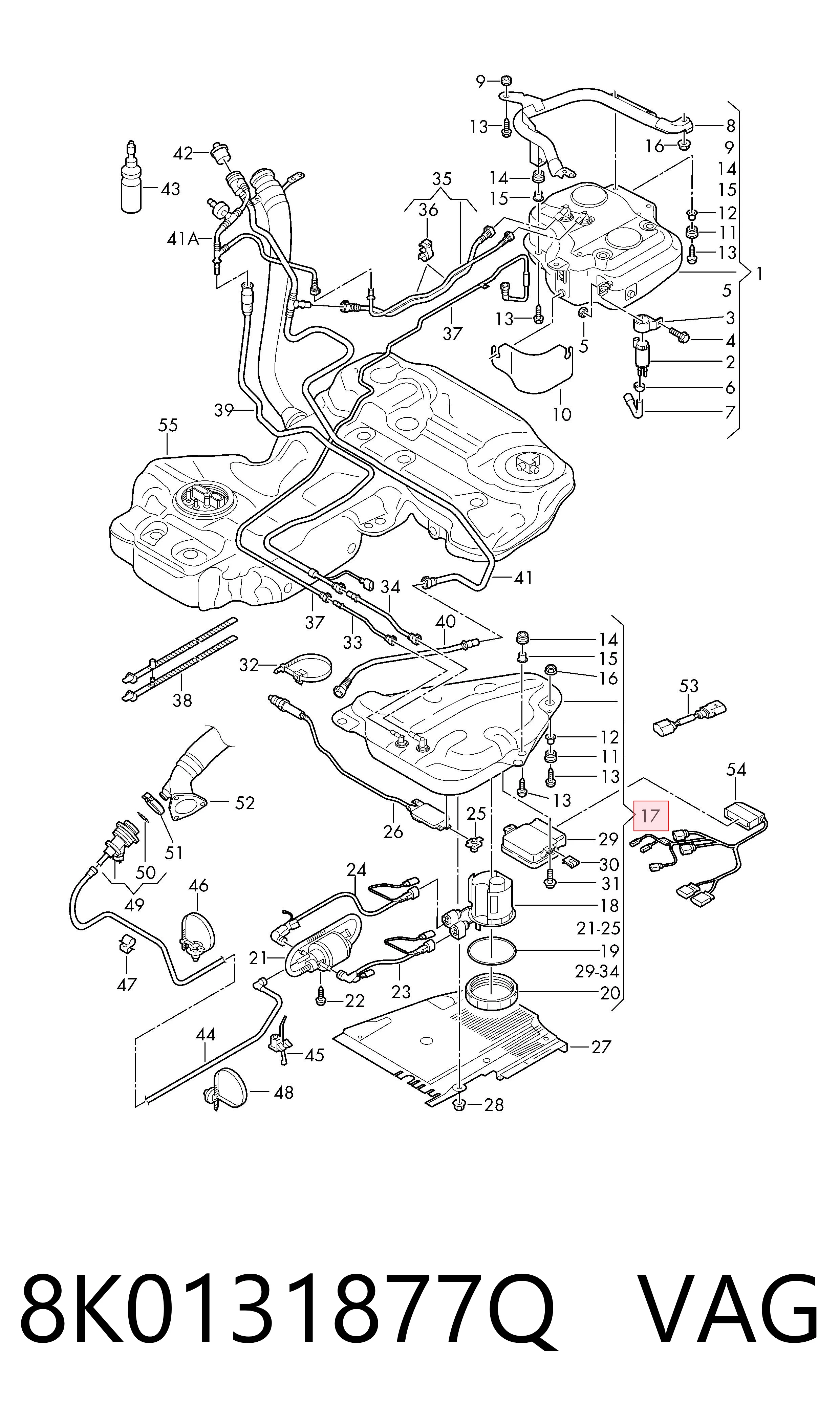 Deposito de urea para Audi A4 B8 8K2