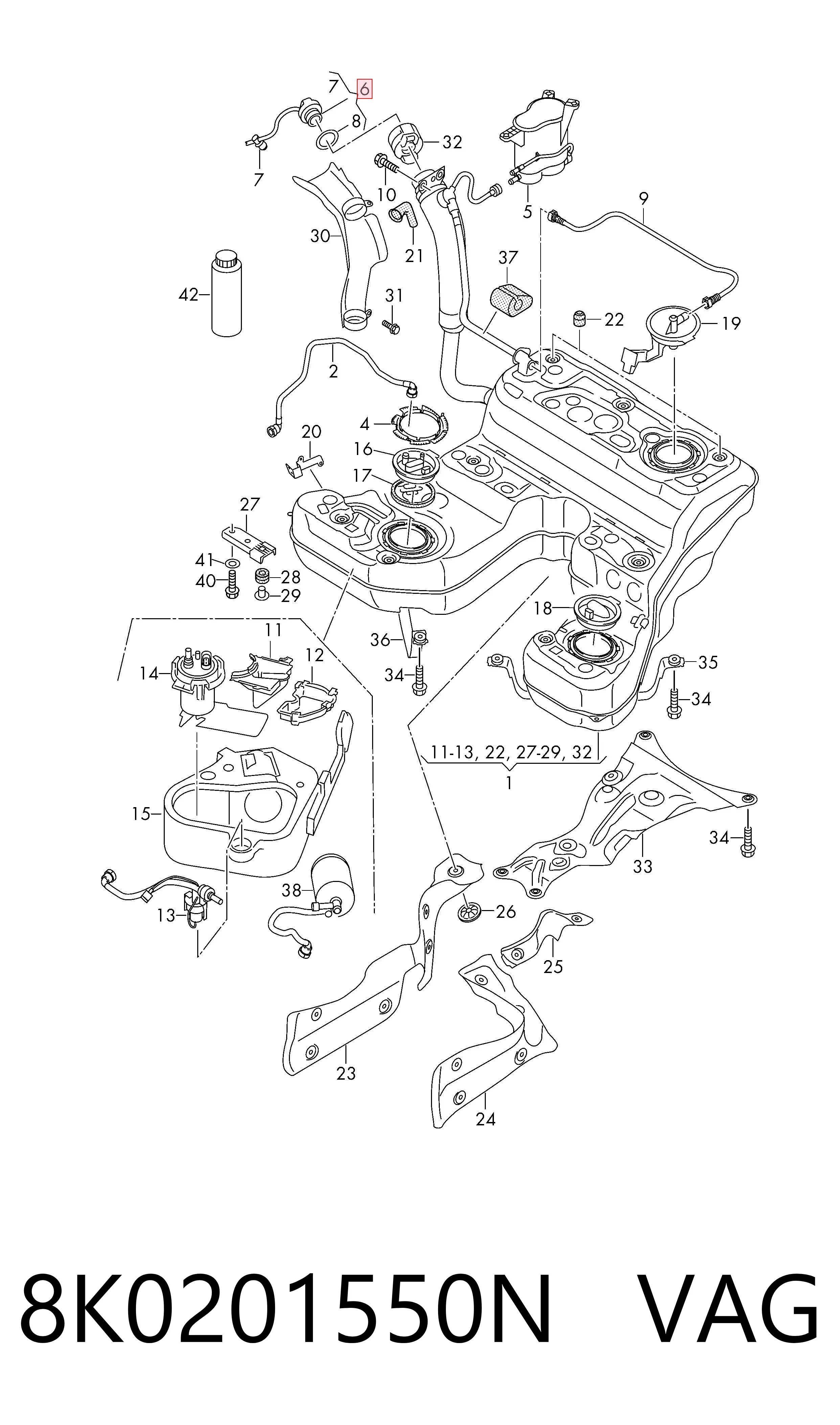 8K0201550N VAG Tapa tanque combustible