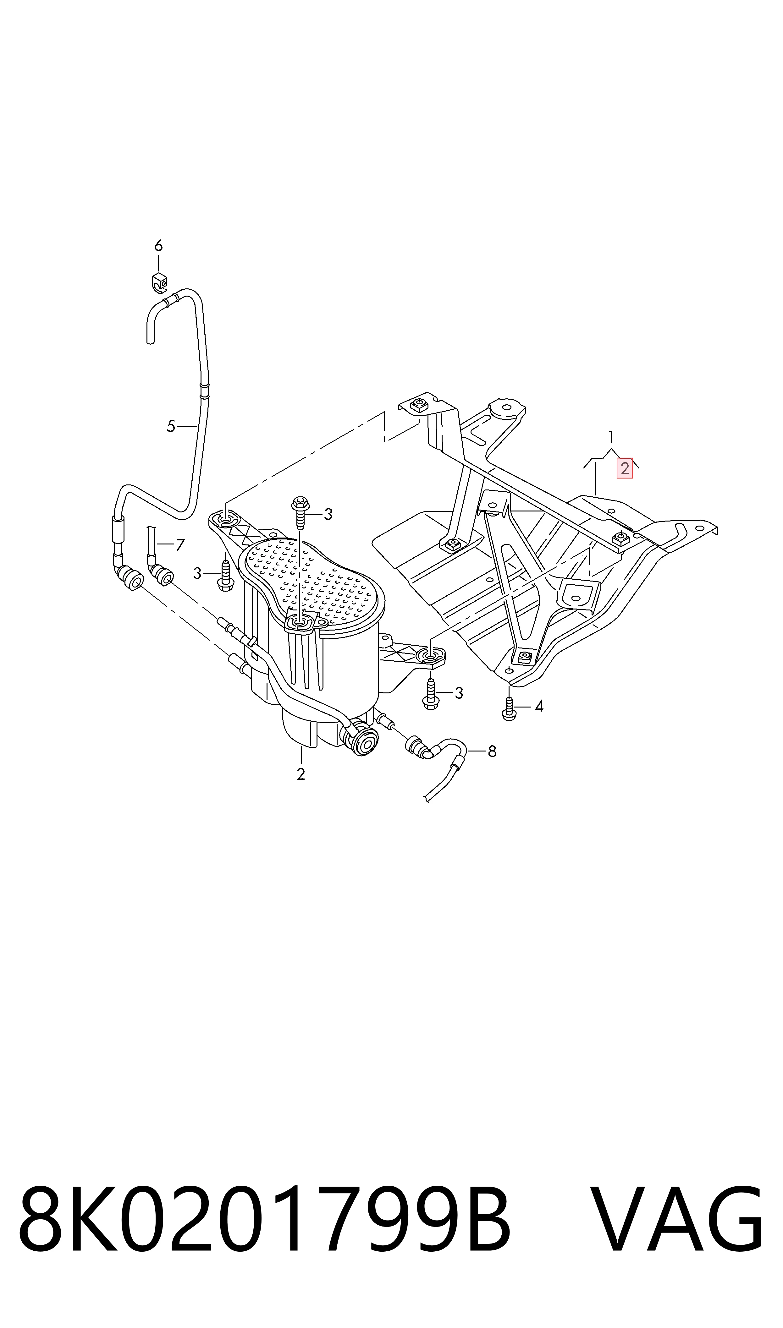 Comprar Absorbedor de vapores de combustible Audi A4  8K2 a bajo precio