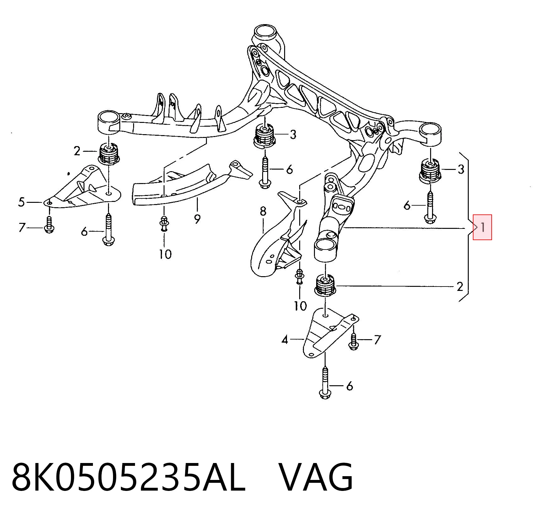 Puente trasero para Audi A4 B8 8K2