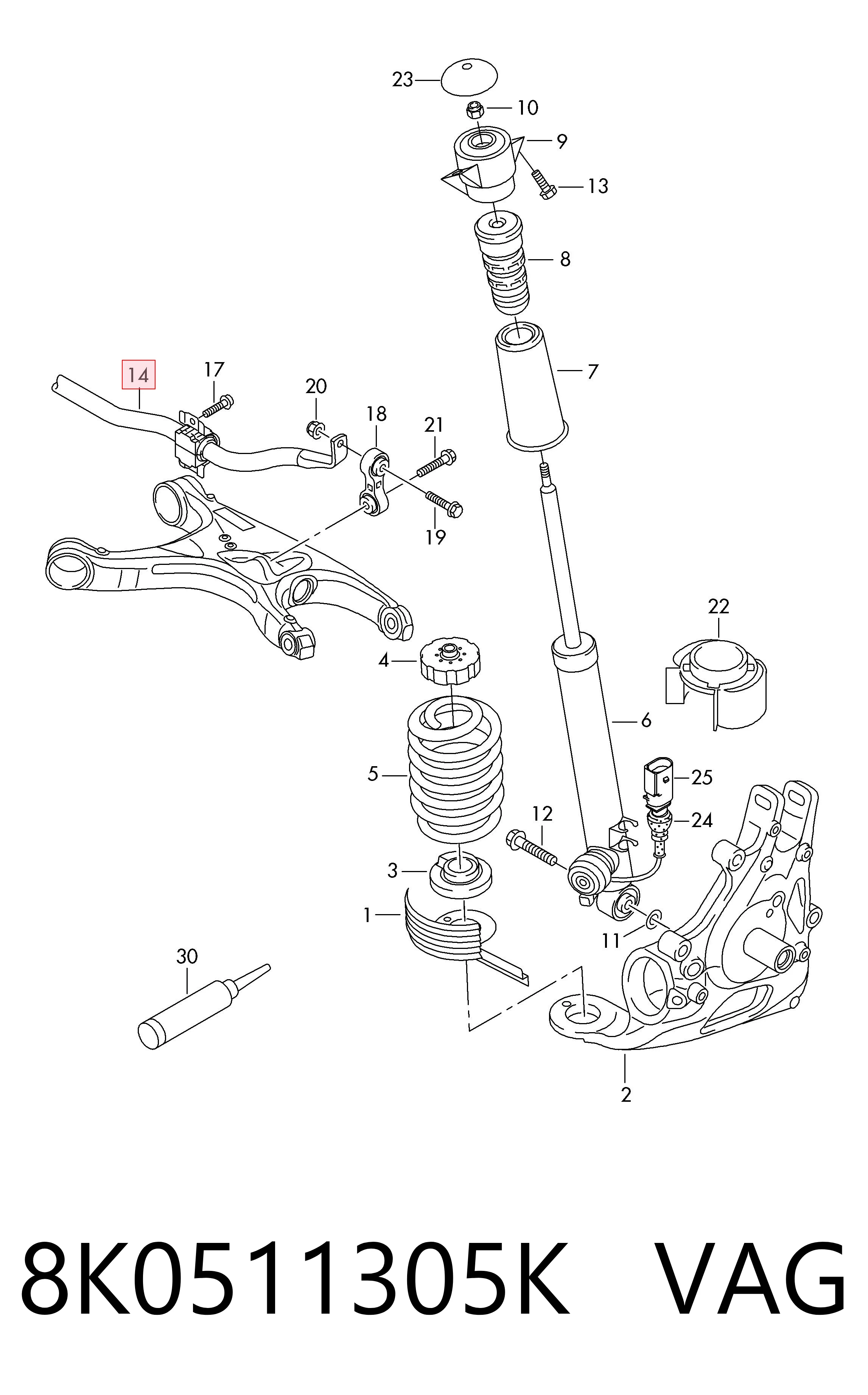 Comprar Estabilizador trasero Audi A4  8K2 a bajo precio