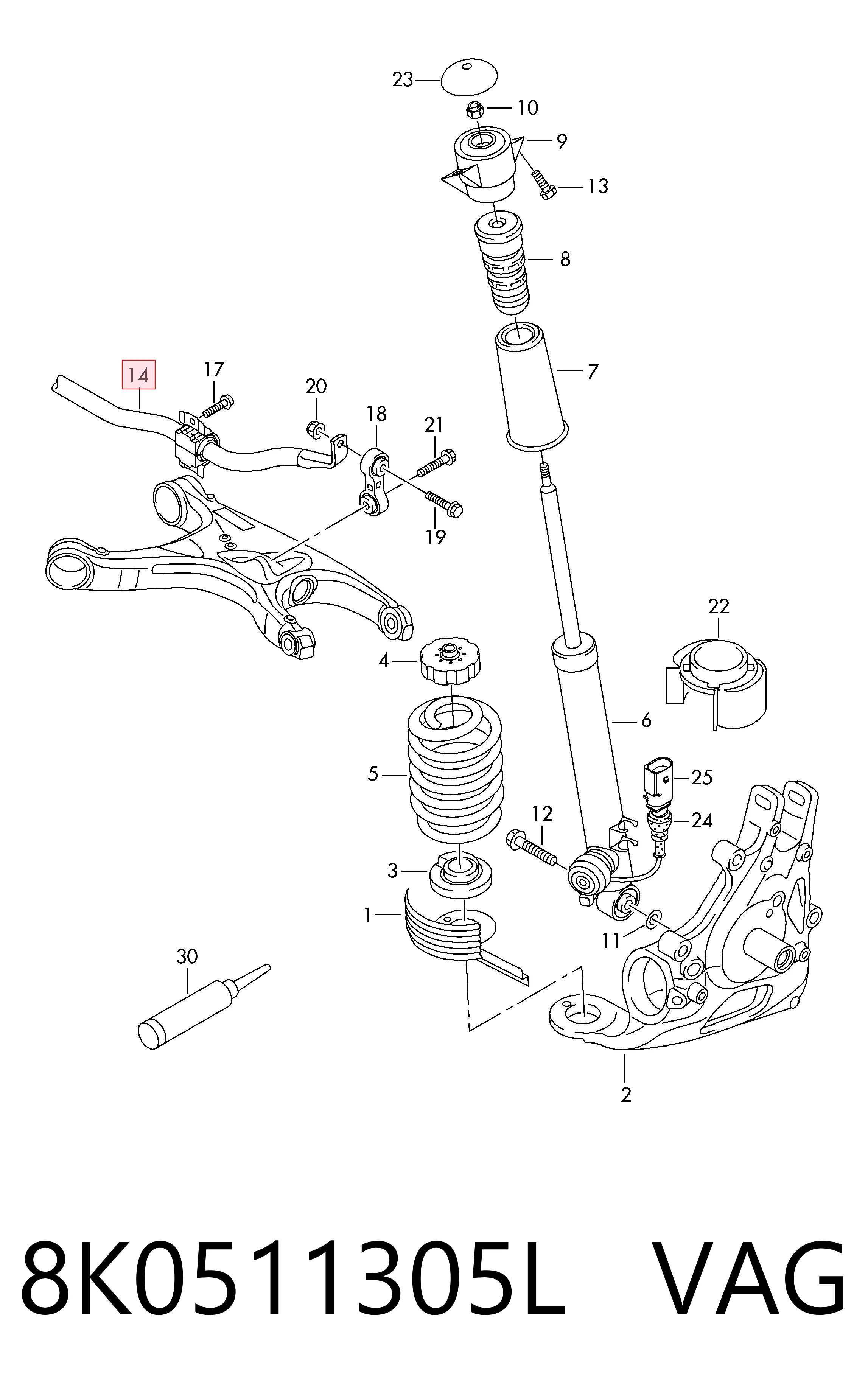 Comprar Estabilizador trasero Audi A4 B8 8K2