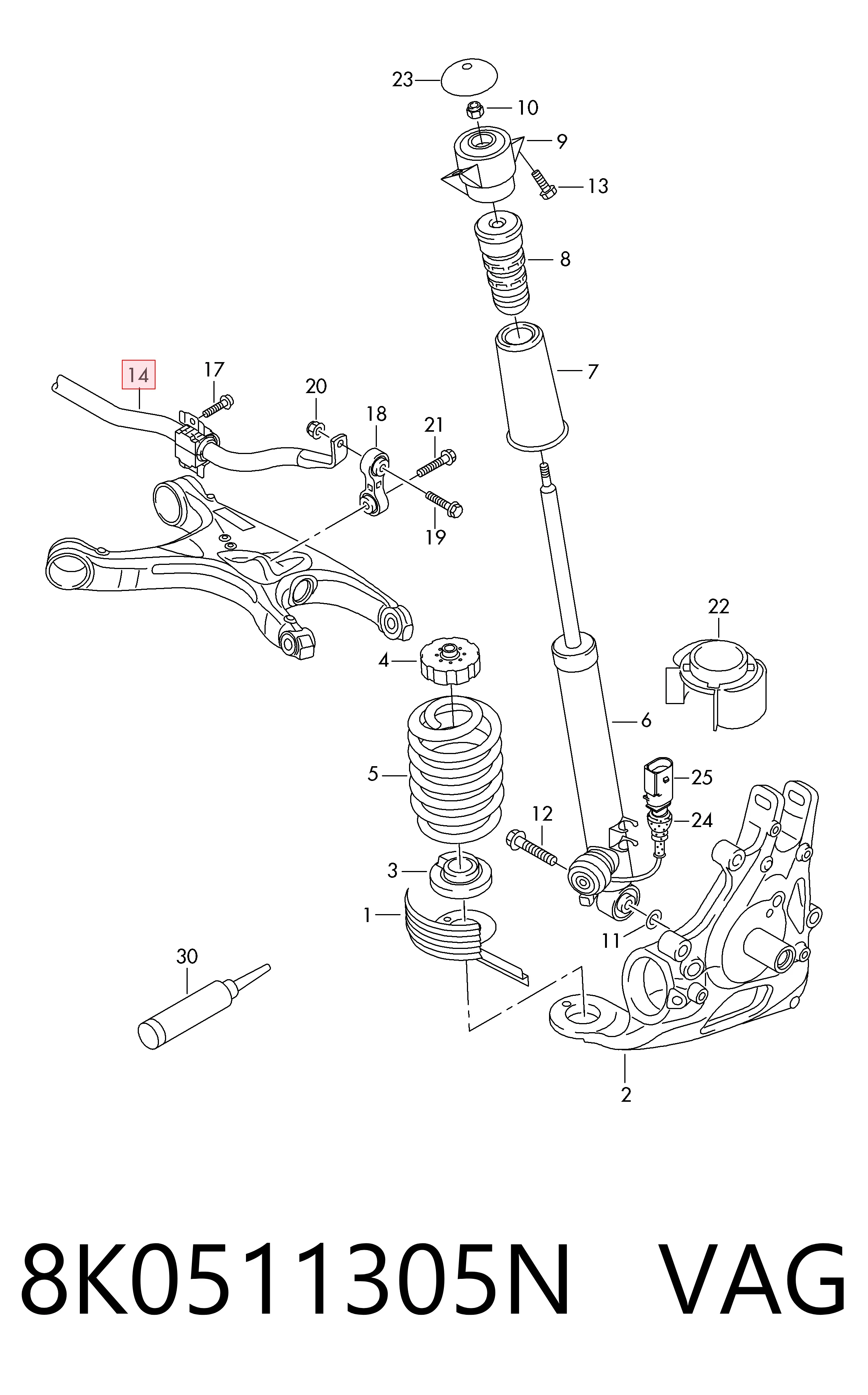 Comprar Estabilizador trasero Audi A5  8T3 a bajo precio