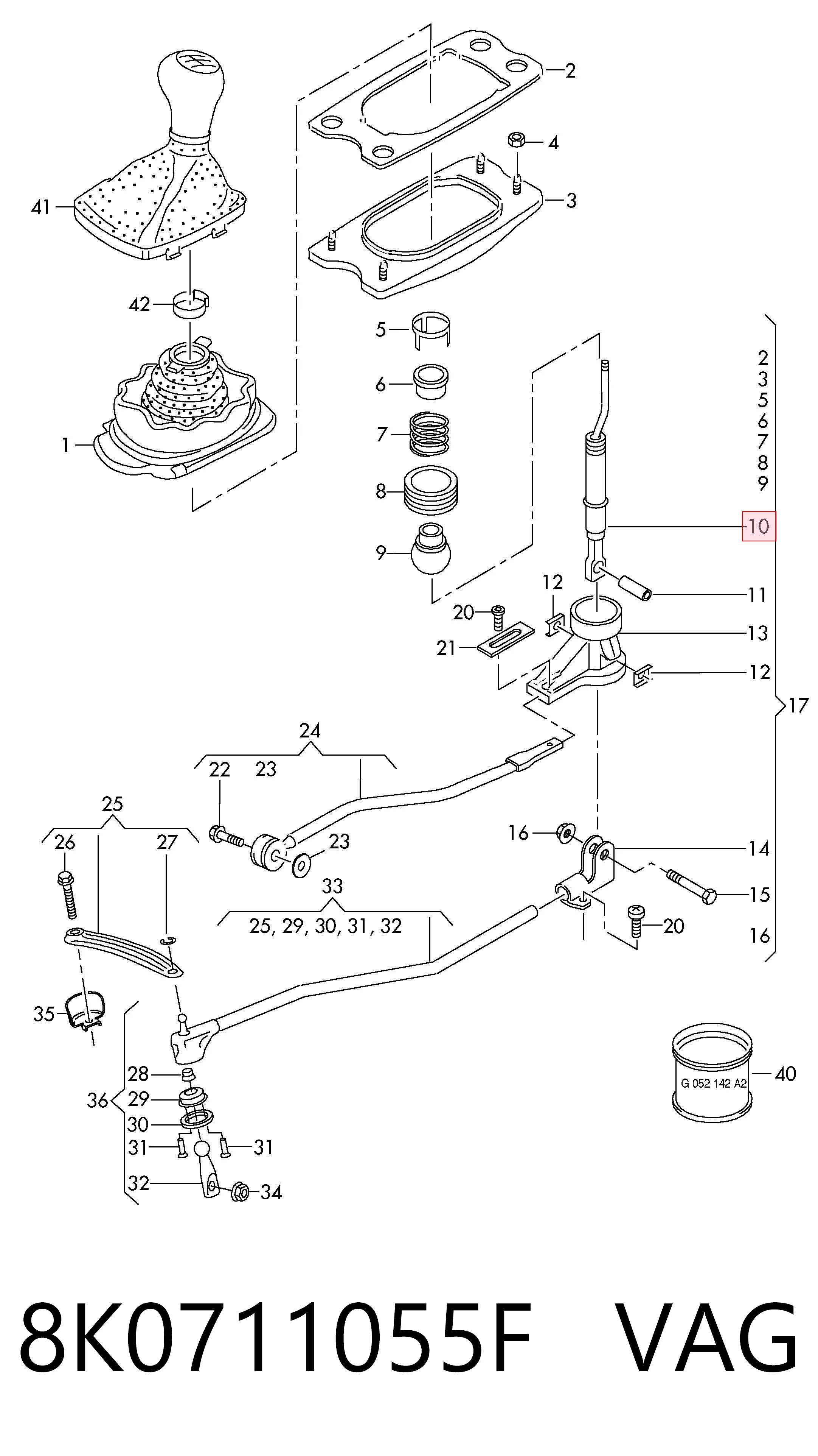 Palanca selectora cambio de marcha para Audi Q5  8RB