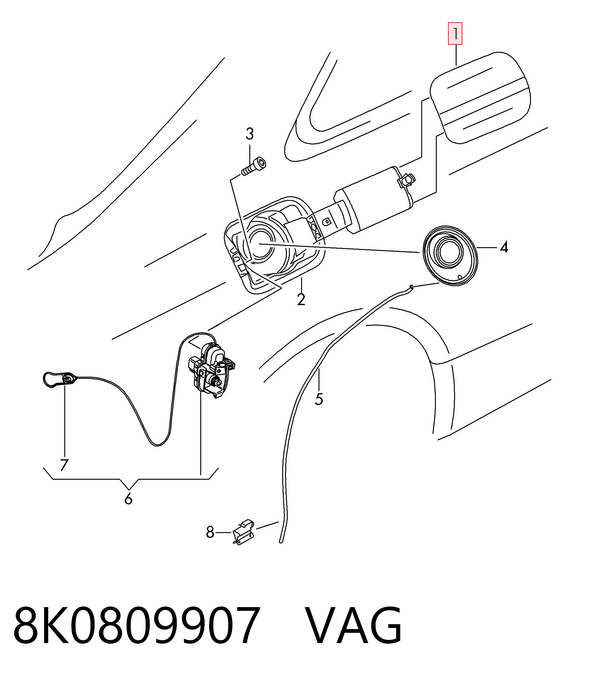 Tapa tanque combustible para Audi A4 B8 8K2