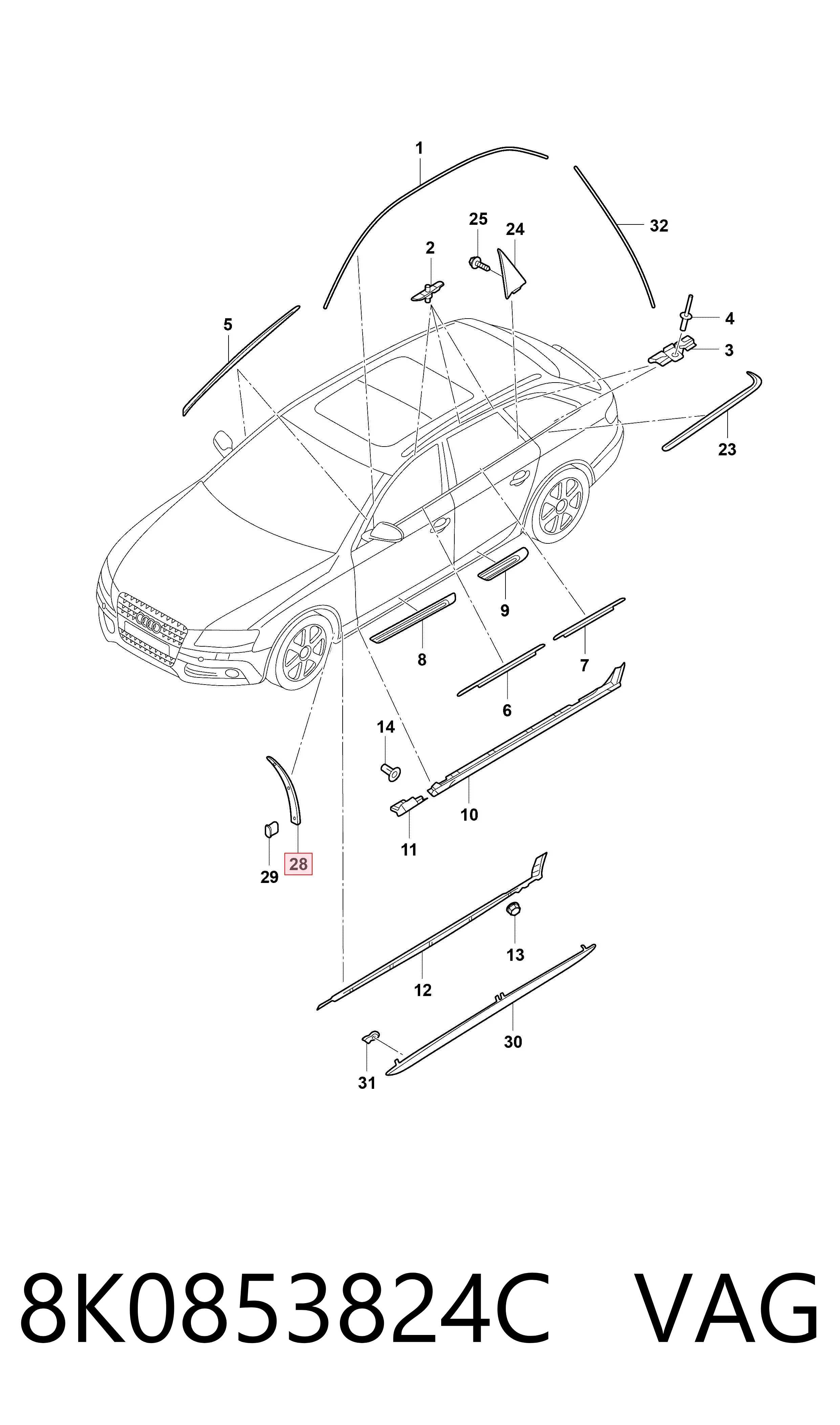  VAG 8K0853824C precio, desde 19,08 EUR