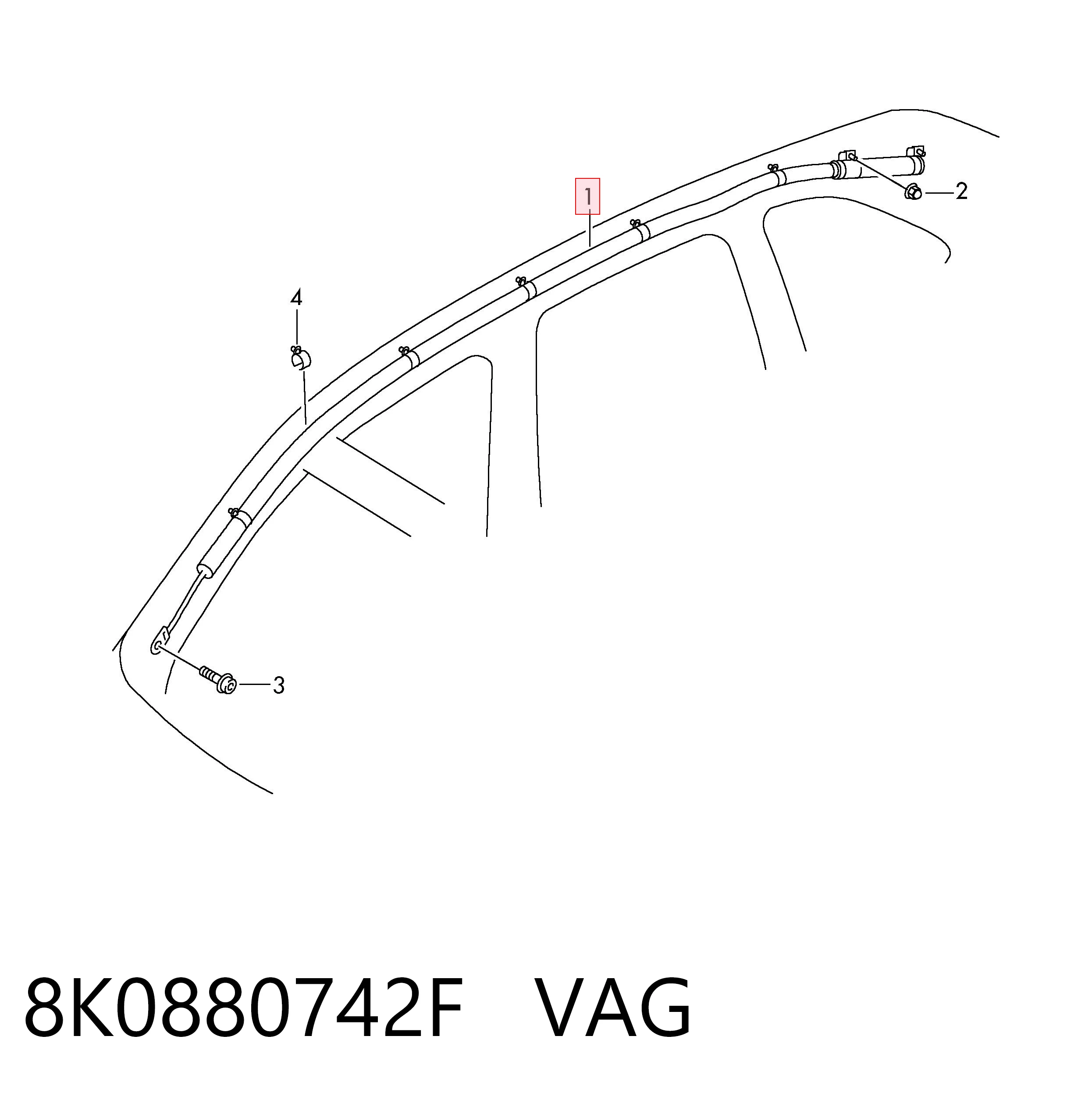8K0880742F VAG Airbag de cortina lateral derecha