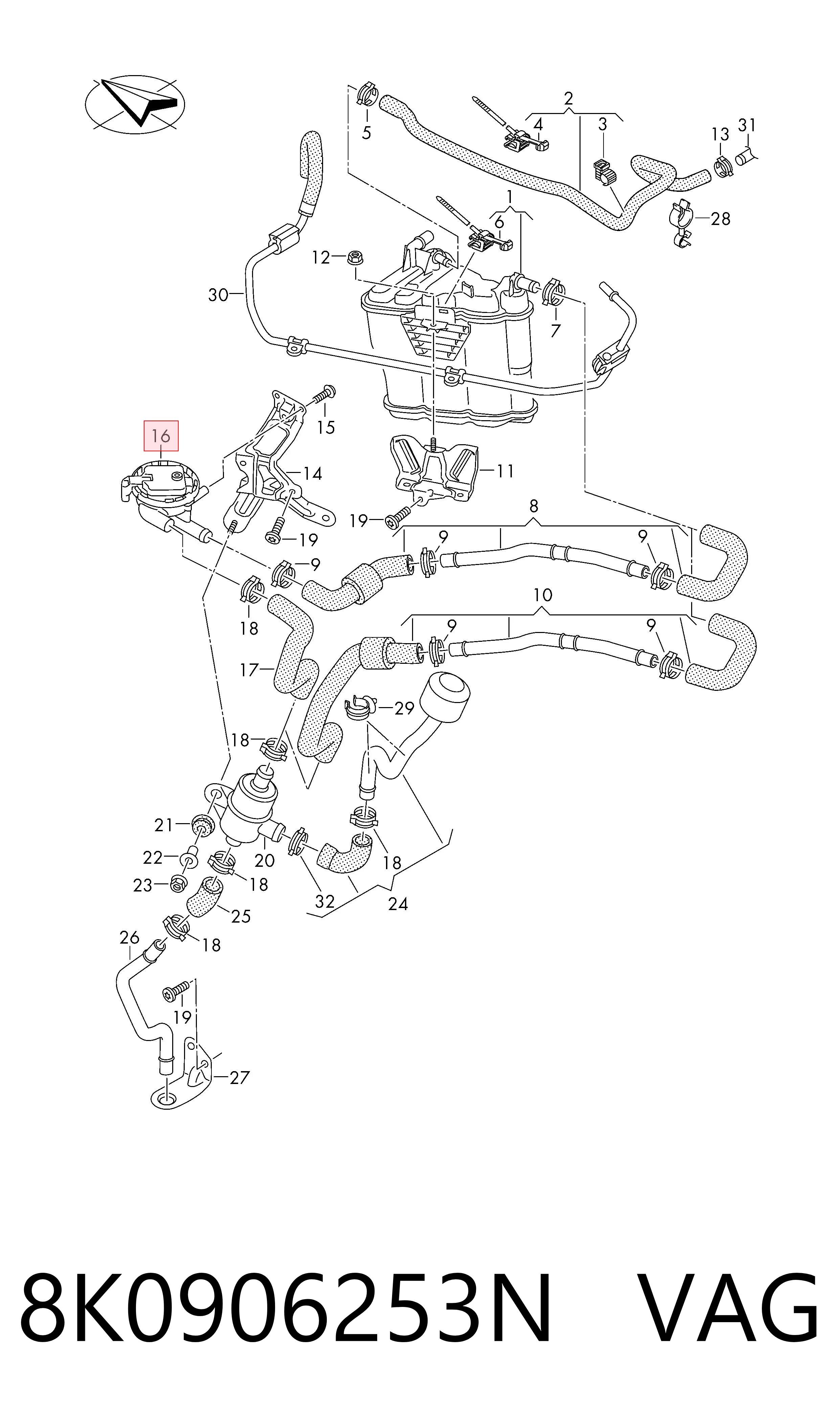  Valvula de purga del canister Audi A4 