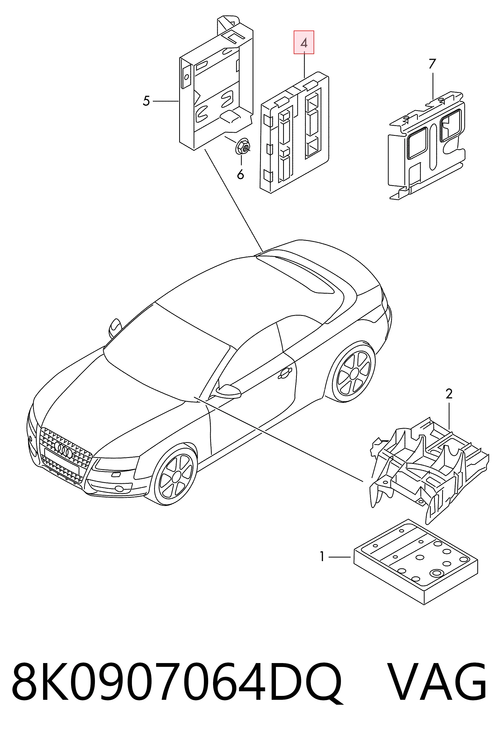Módulo de confort para Audi A4 B8 8K2