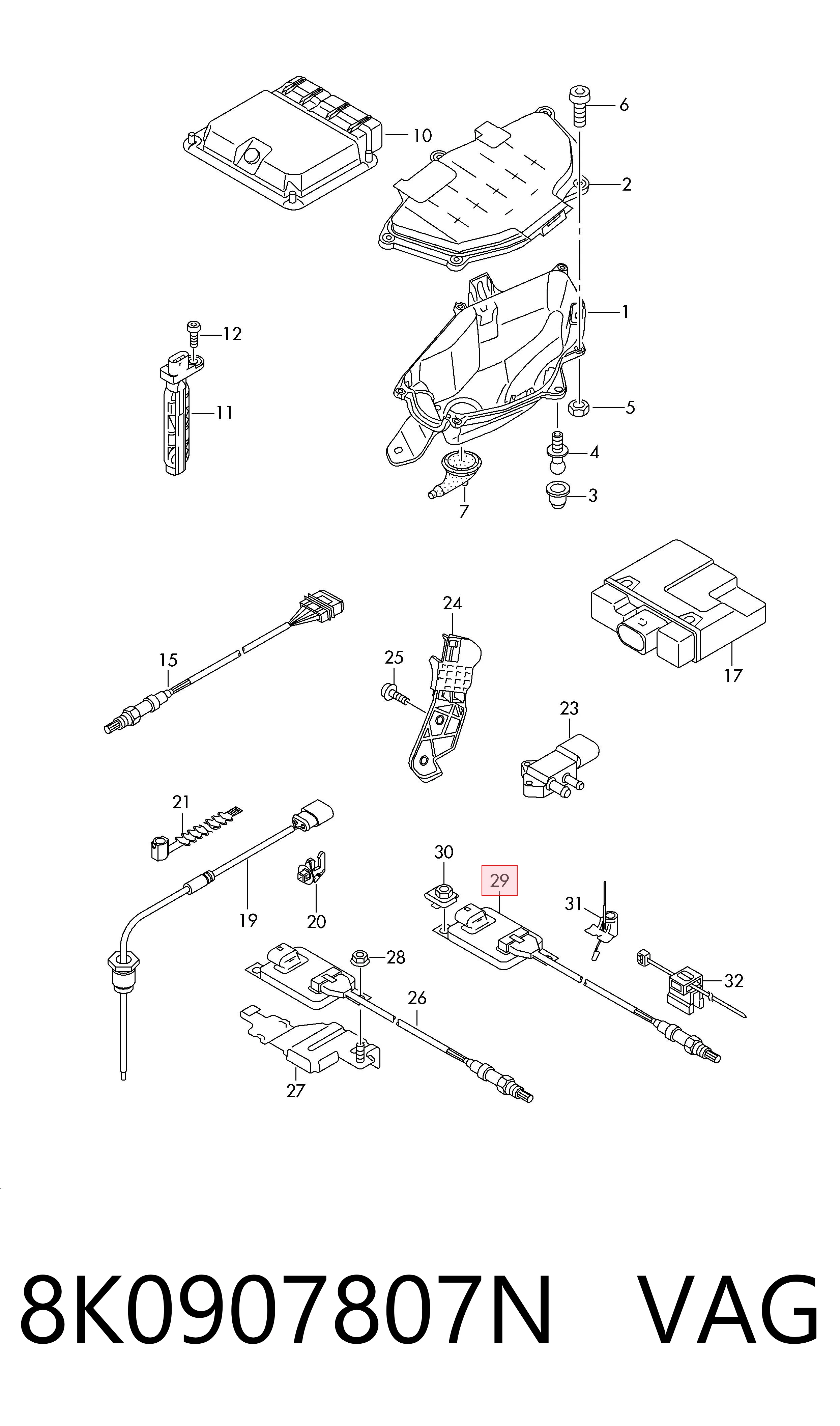 8K0907807N VAG Sensor de óxidos de nitrógeno NOx
