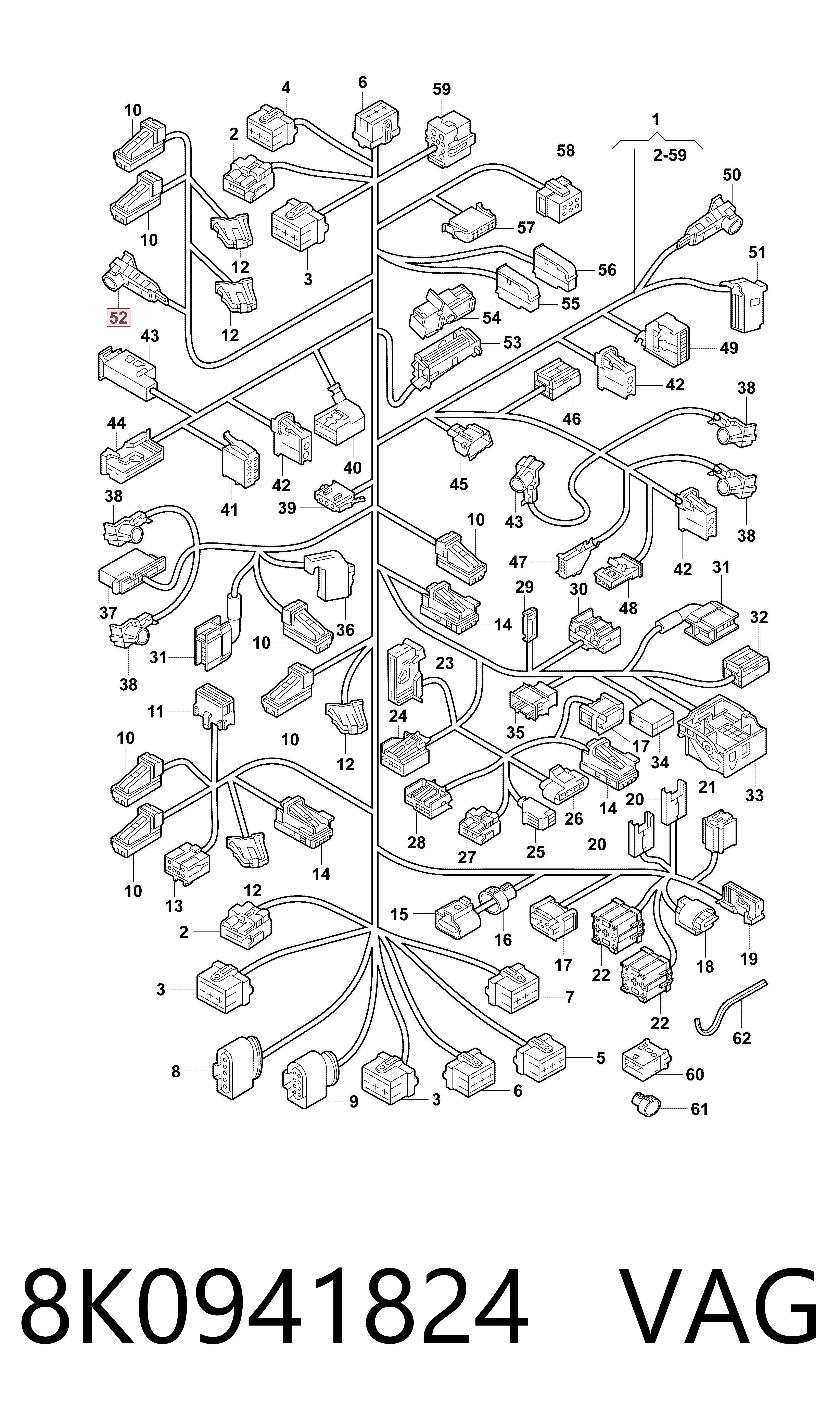 8K0941824 VAG Caja de relés y fusibles
